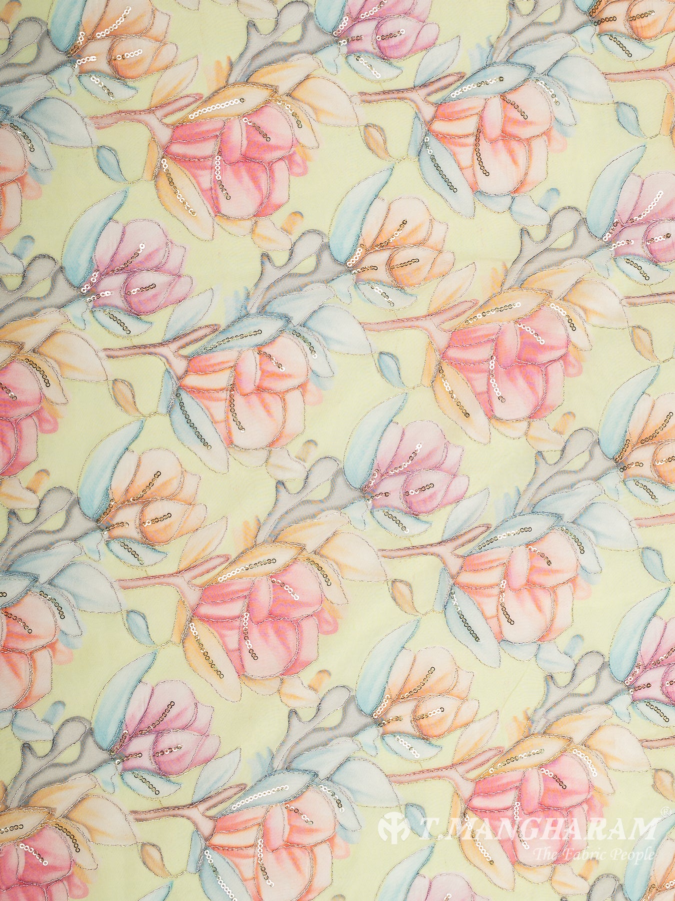 Green Organza Fabric - EC11860