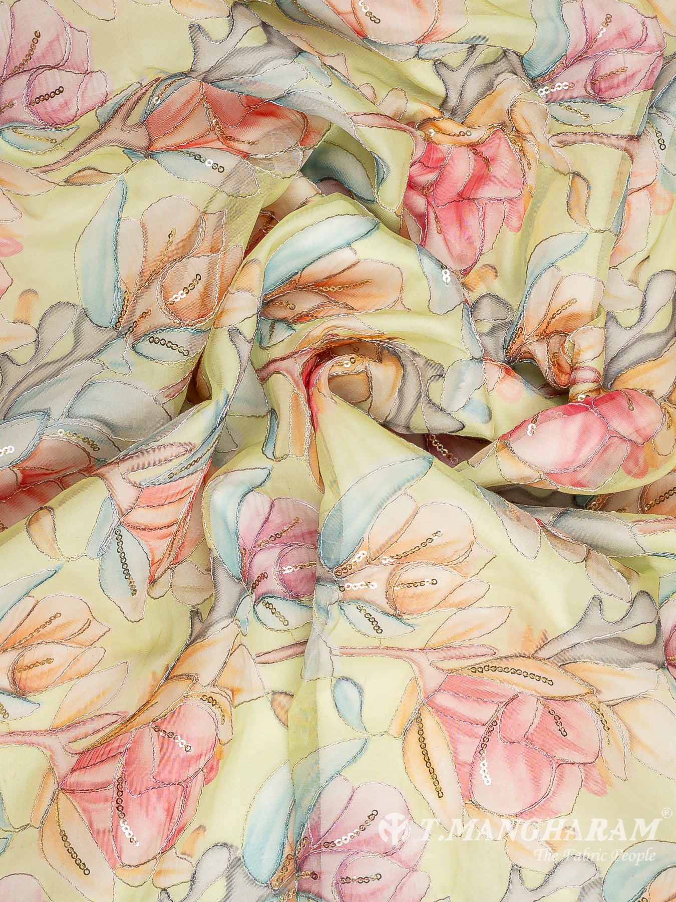 Green Organza Fabric - EC11860