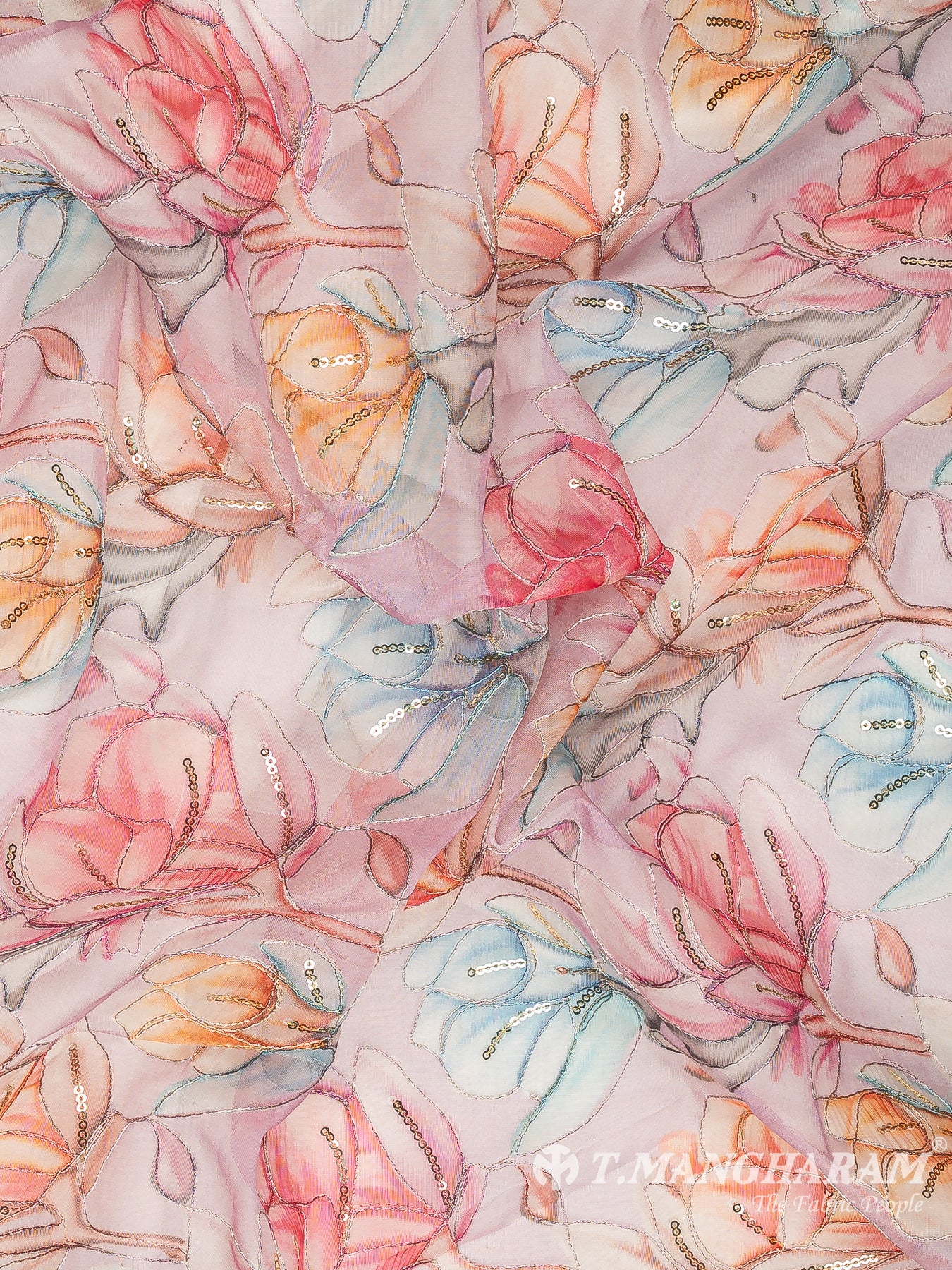 Violet Organza Fabric - EC11858