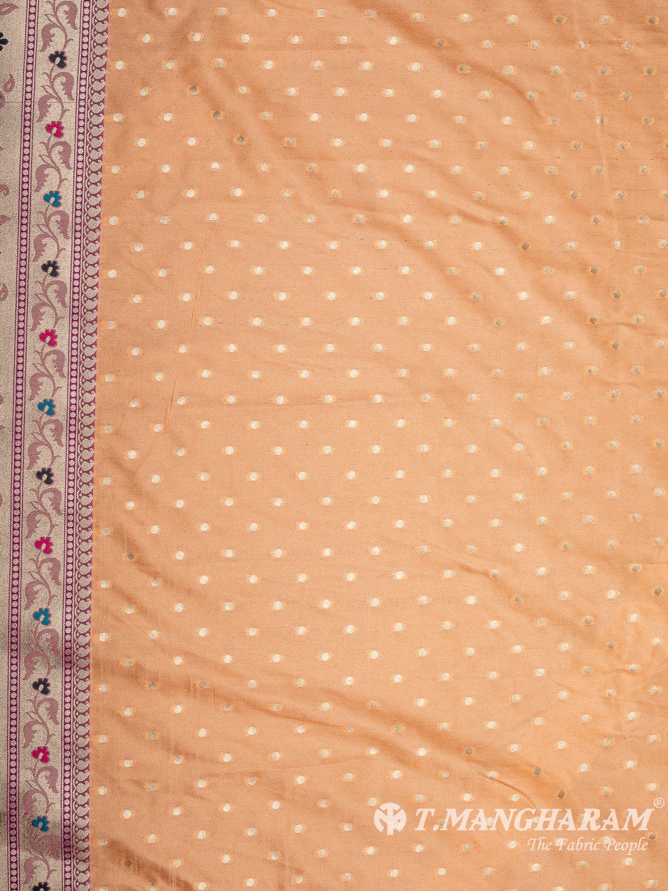 Peach Banaras Fabric - EC11947