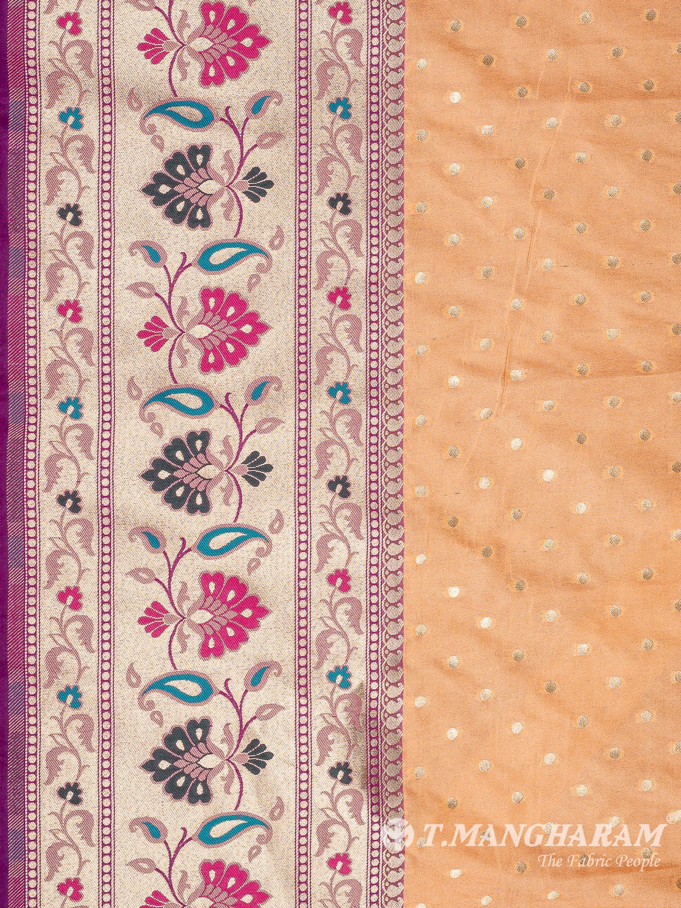 Peach Banaras Fabric - EC11947