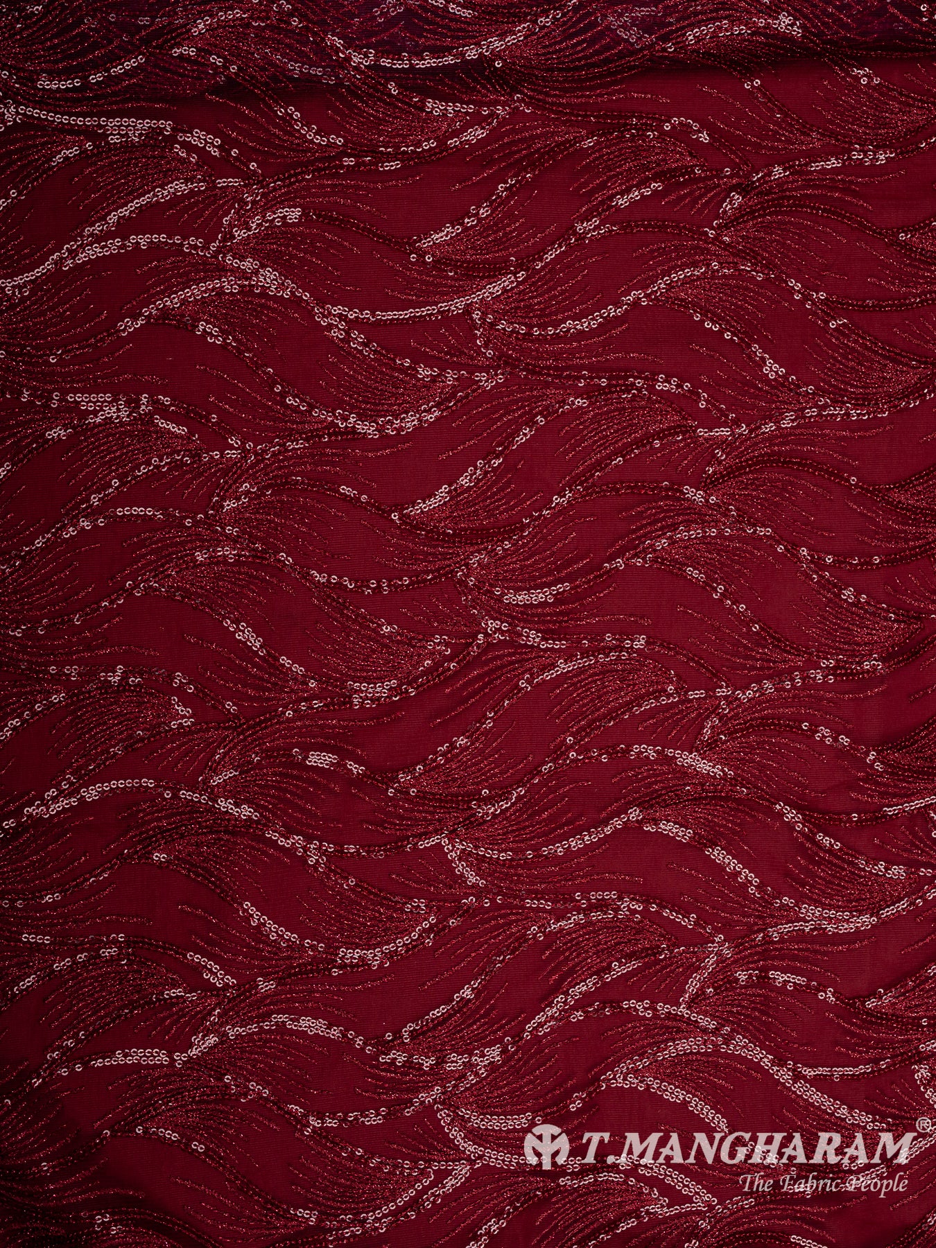 Maroon Fancy Net Fabric - EC11970
