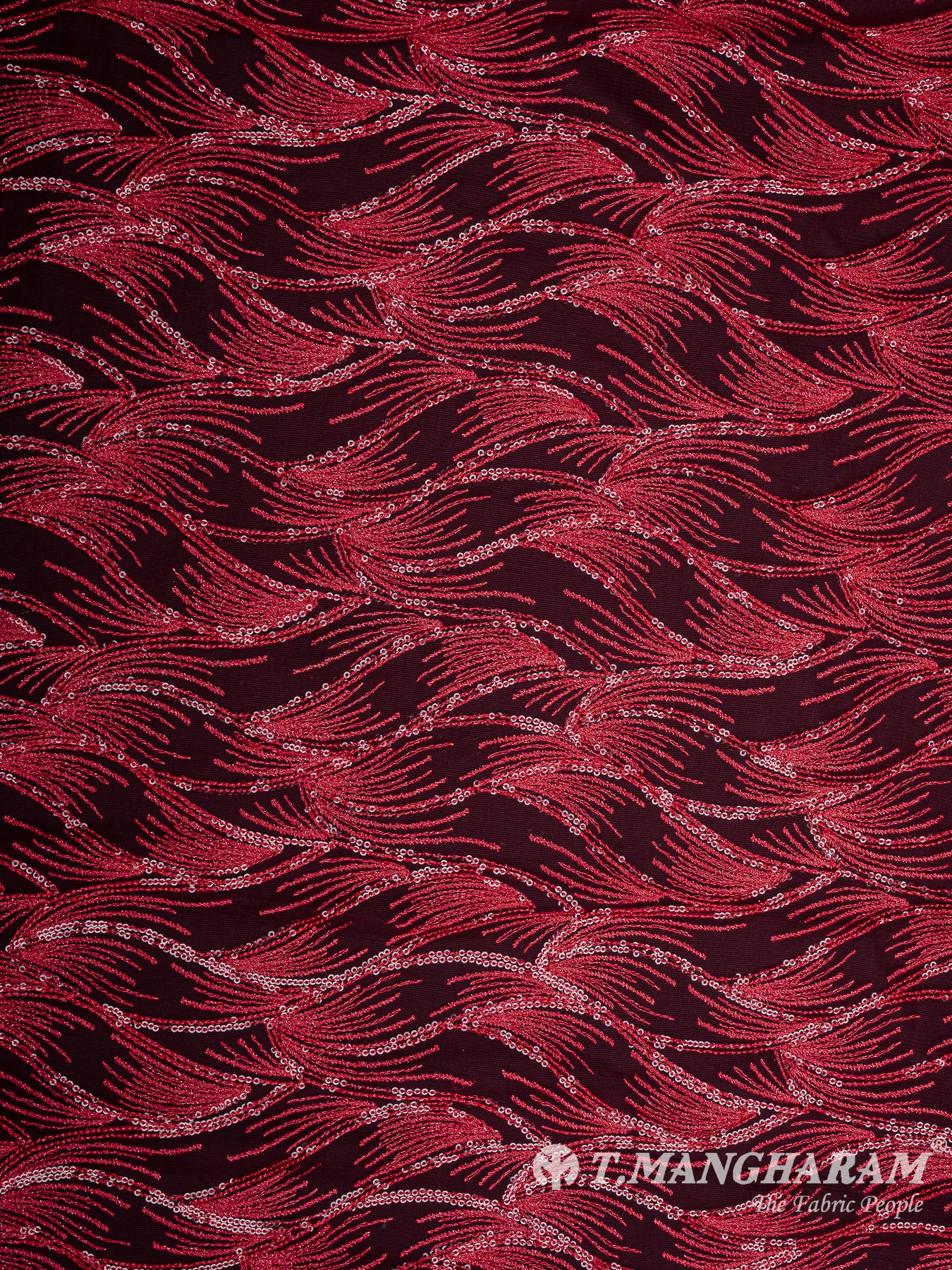 Red Fancy Net Fabric - EC11968