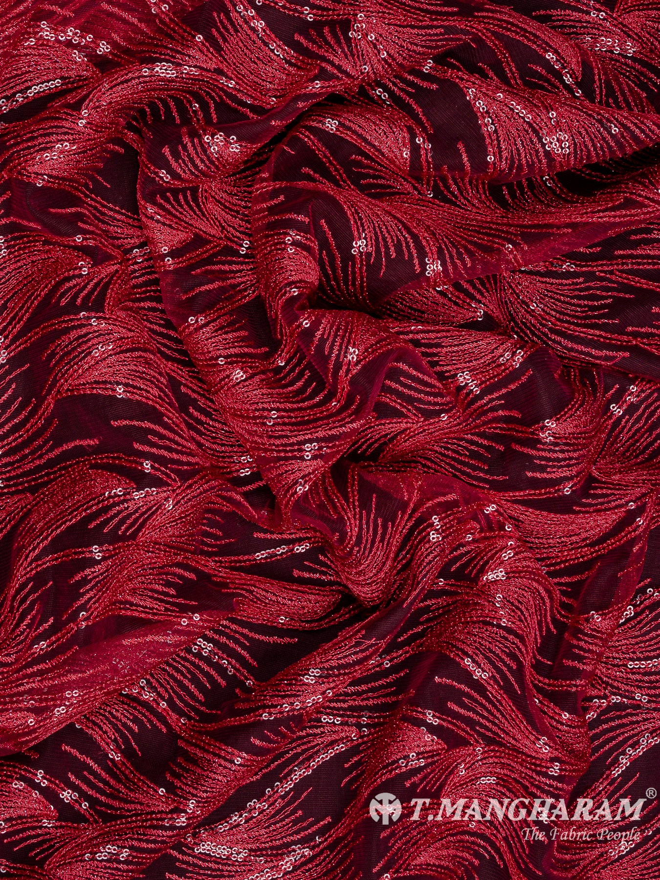 Red Fancy Net Fabric - EC11968