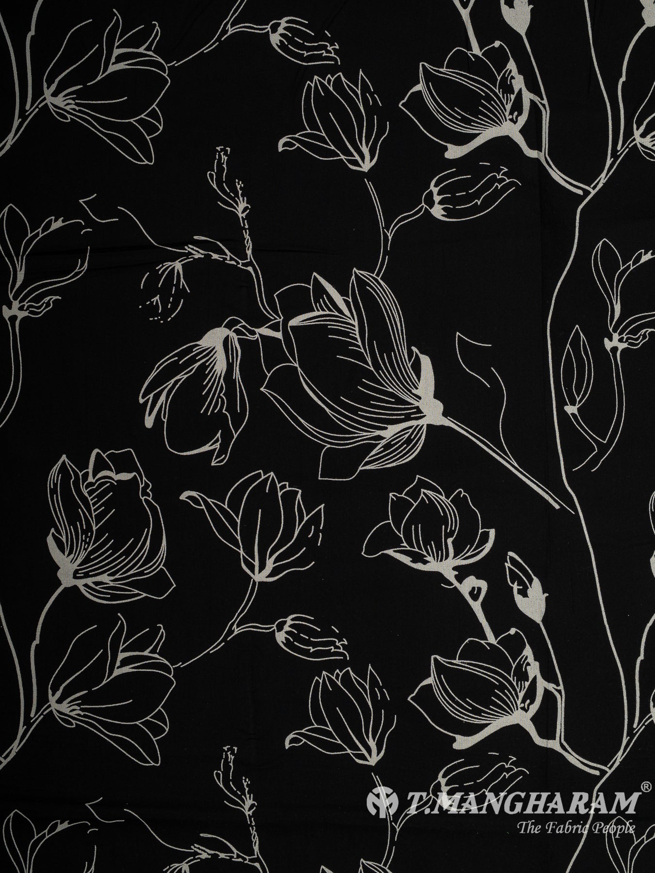 Black Rayon Cotton Fabric - EB9306