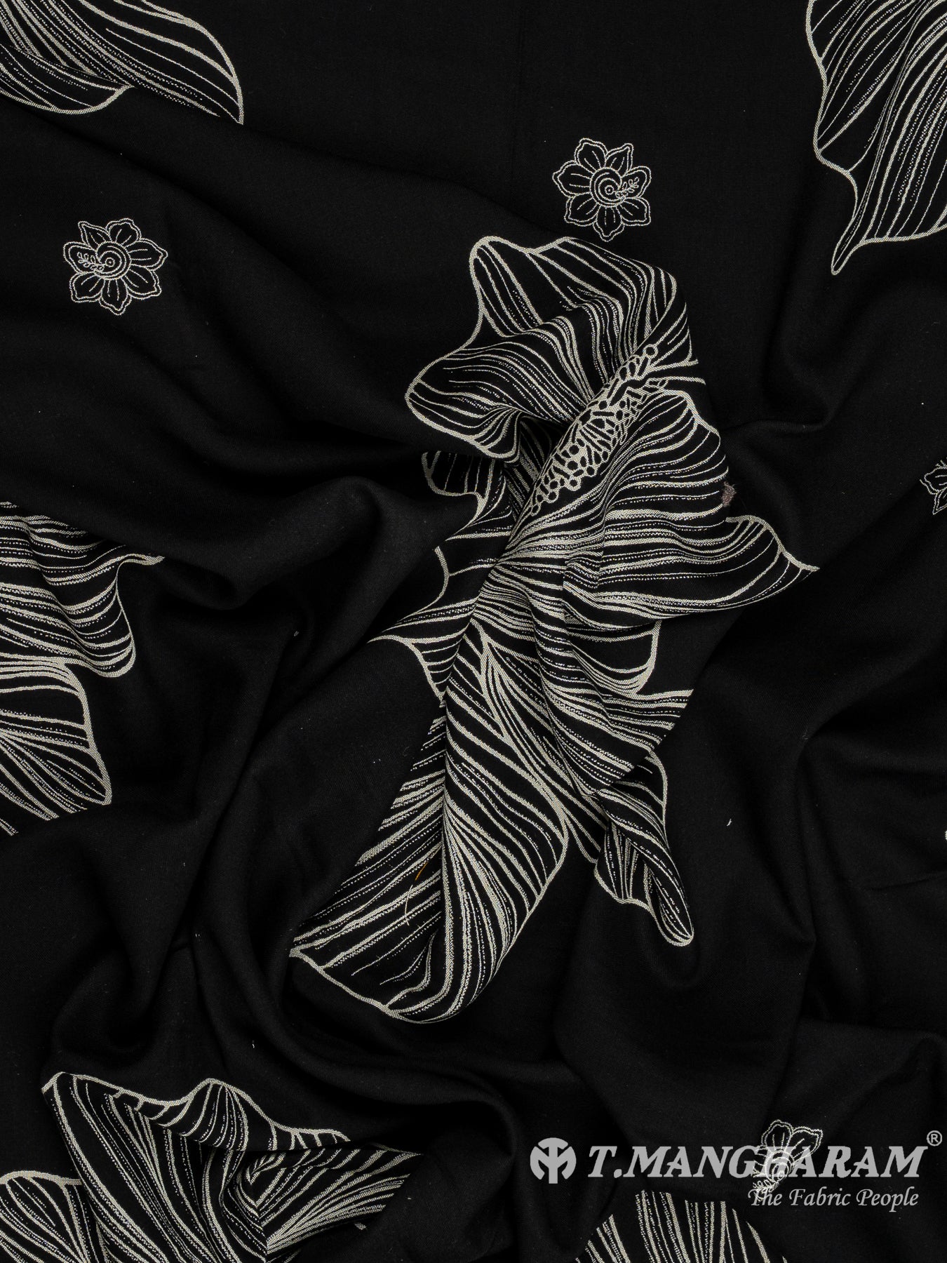 Black Rayon Cotton Fabric - EB9304