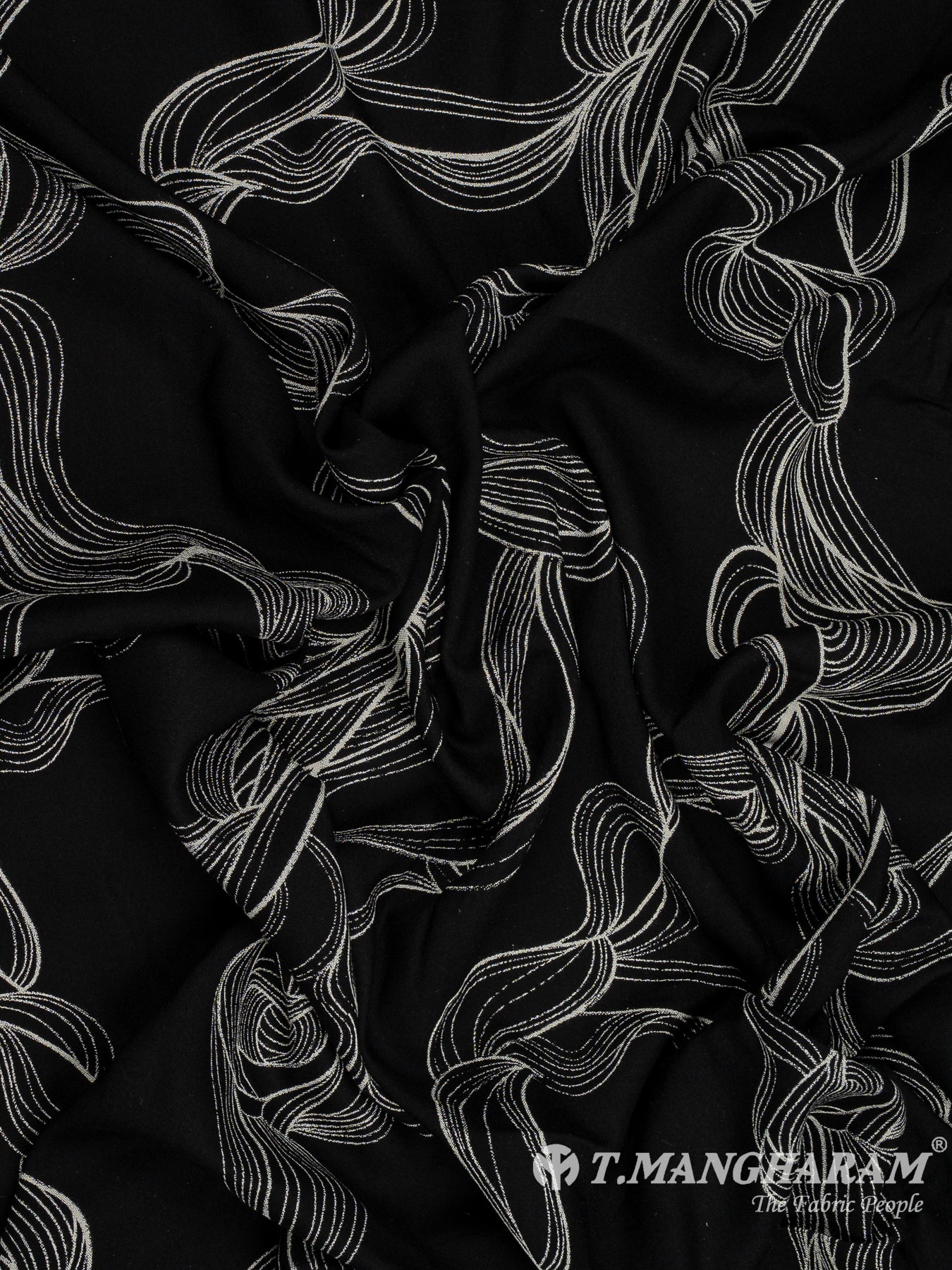 Black Rayon Cotton Fabric - EB9305