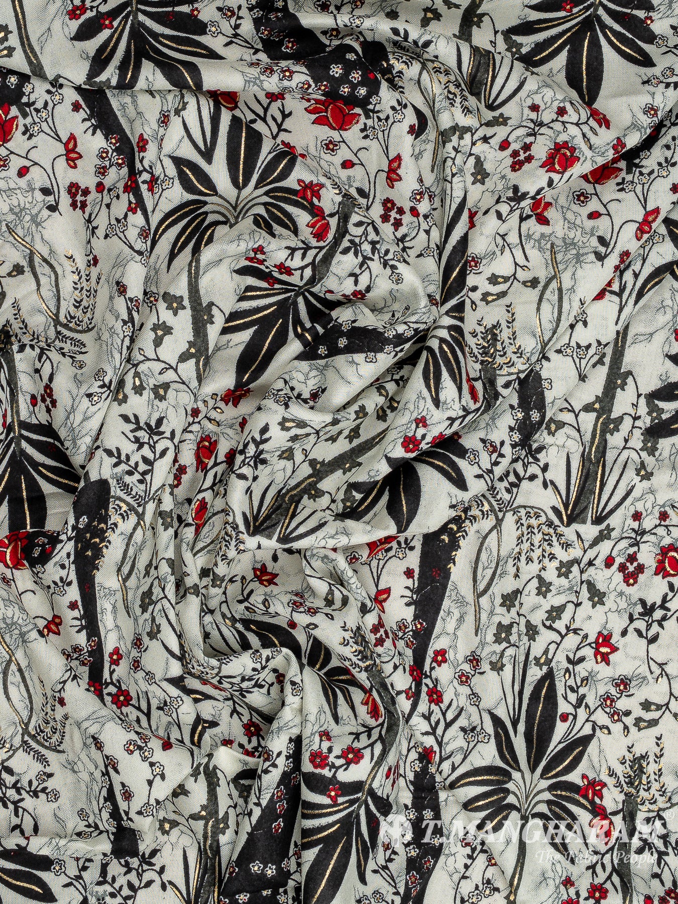 White Rayon Cotton Fabric - EB9292