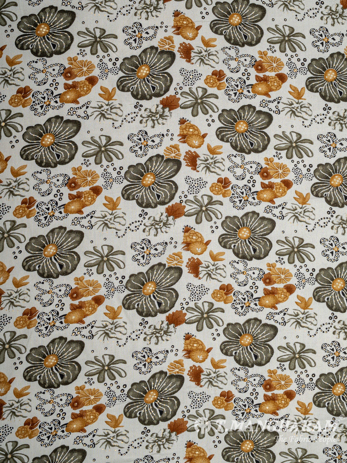 White Rayon Cotton Fabric - EB9296