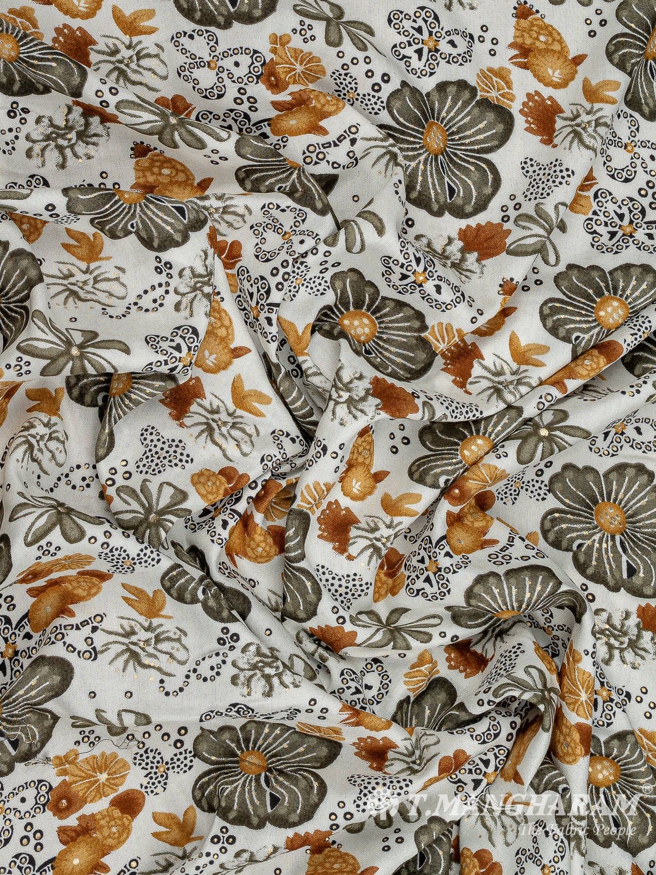 White Rayon Cotton Fabric - EB9296