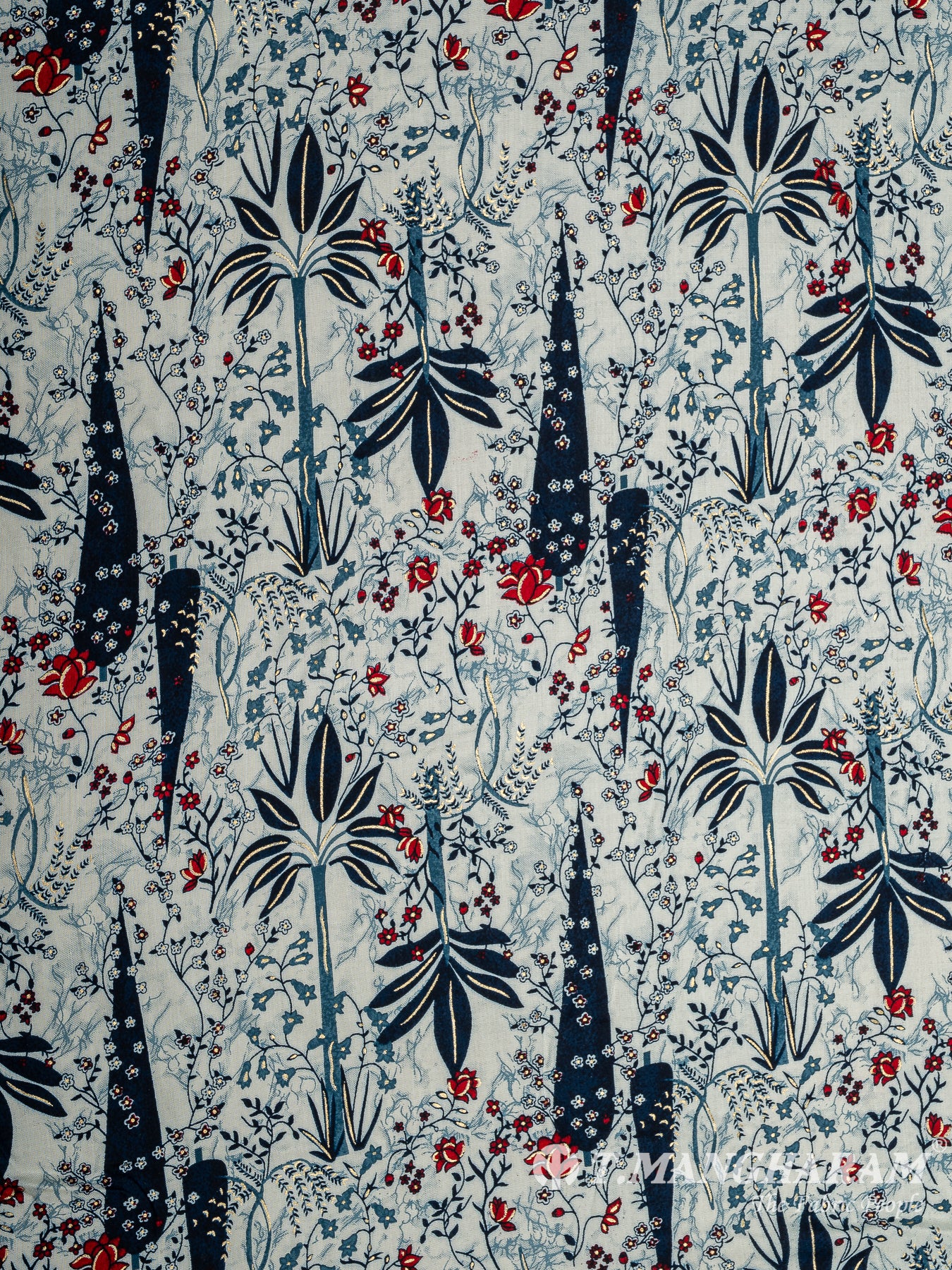 White Rayon Cotton Fabric - EB9299