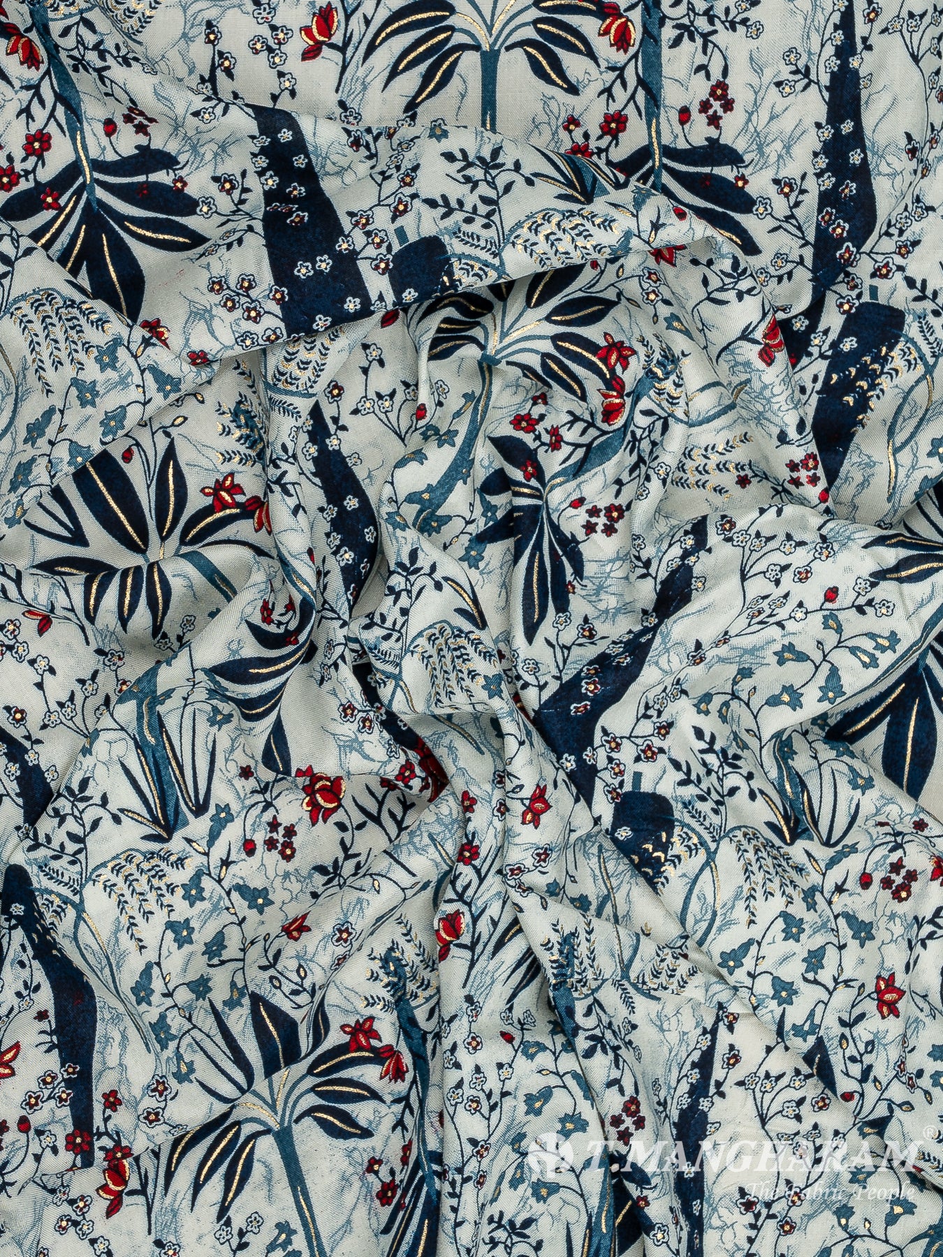 White Rayon Cotton Fabric - EB9299