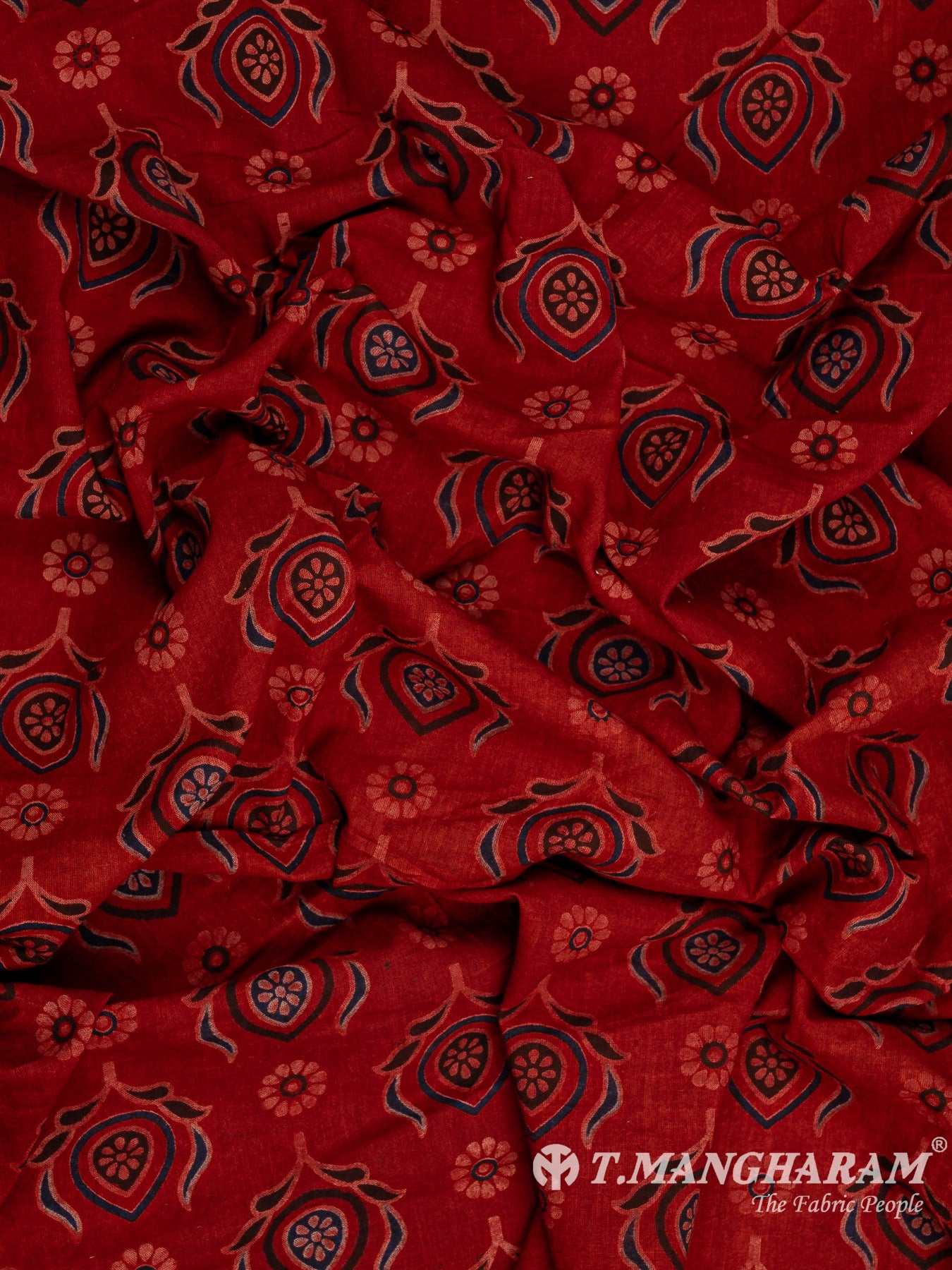 Maroon Cotton Fabric - EC12099