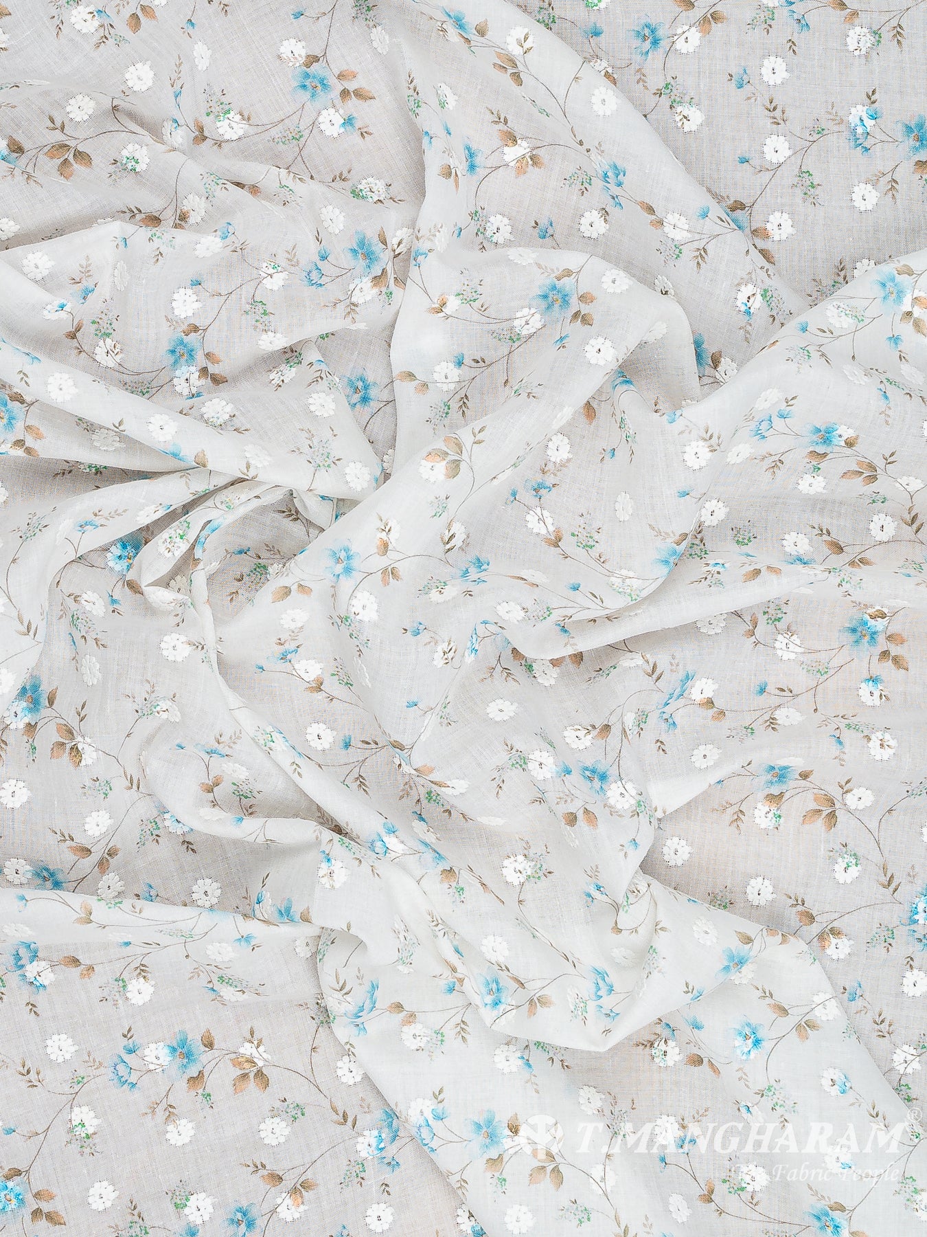 White Cotton Embroidery Fabric - EB9253