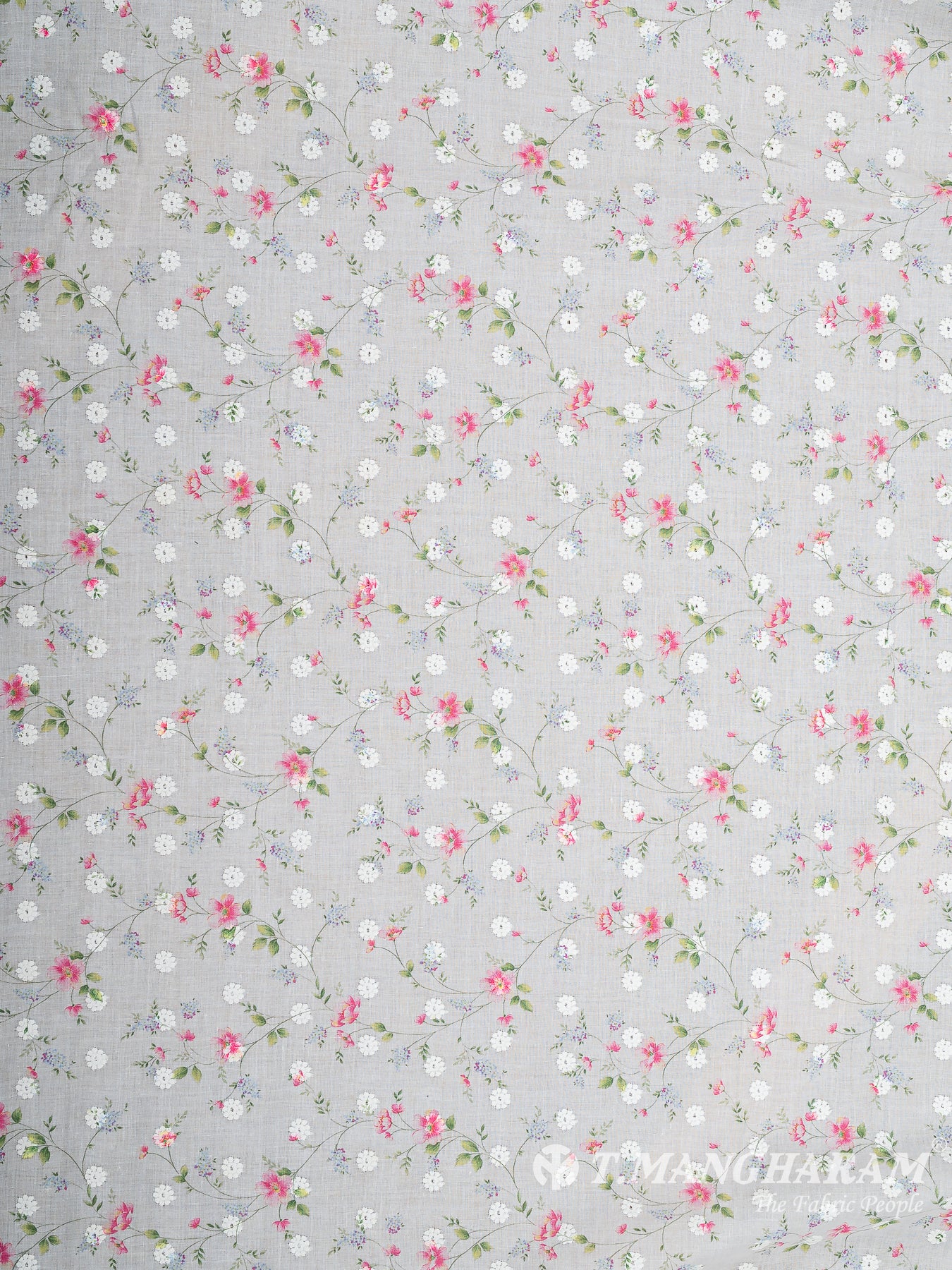 White Cotton Embroidery Fabric - EB9254
