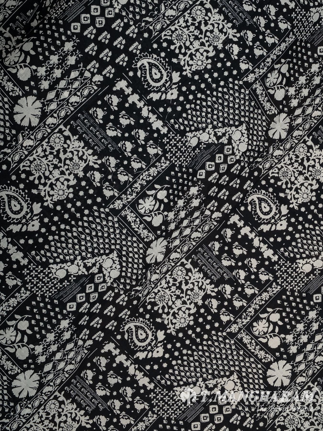 2 Meters Black Cotton Fabric - EC12126