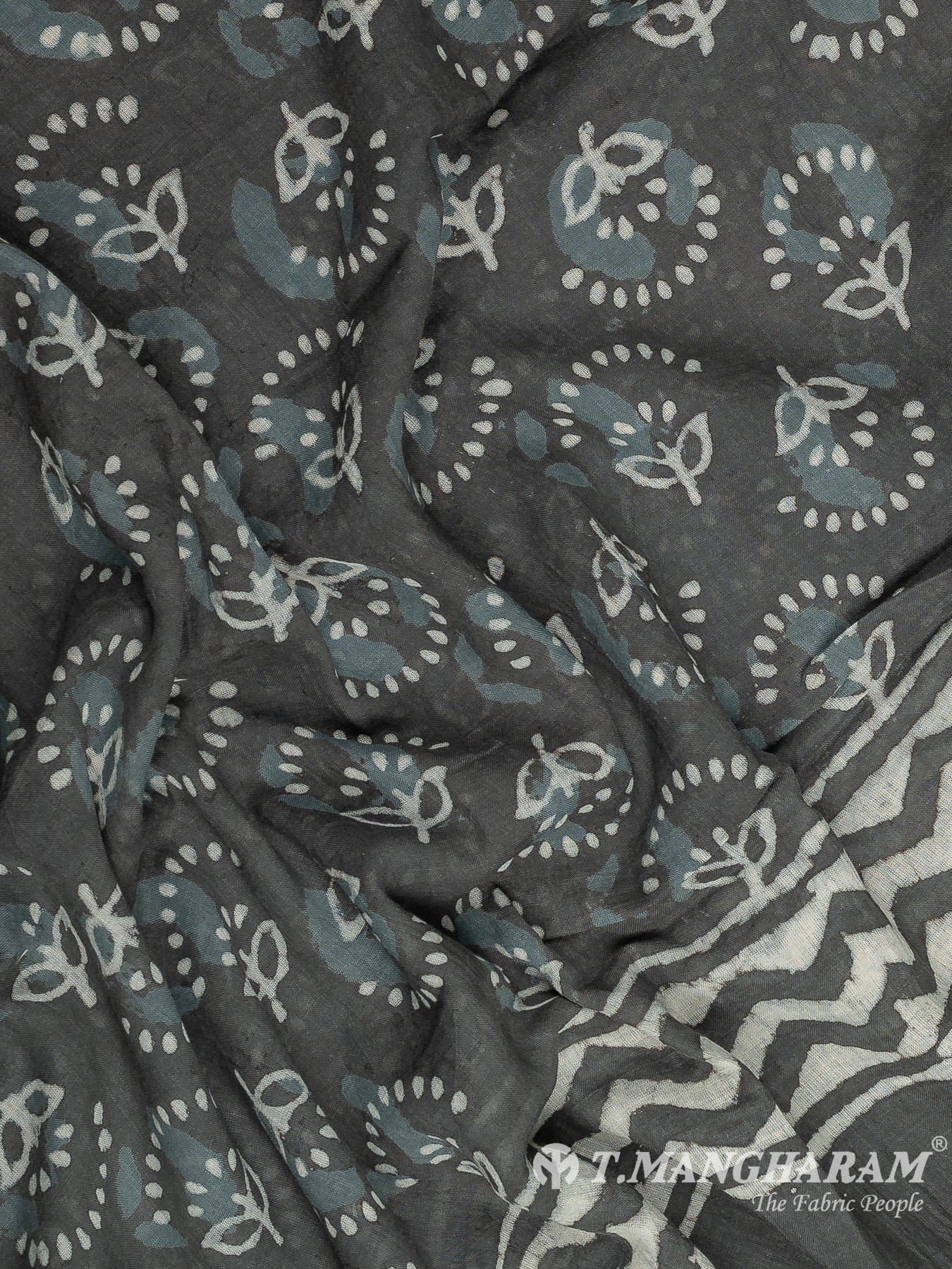 Grey Cotton Chudidhar Fabric Set - EH1879
