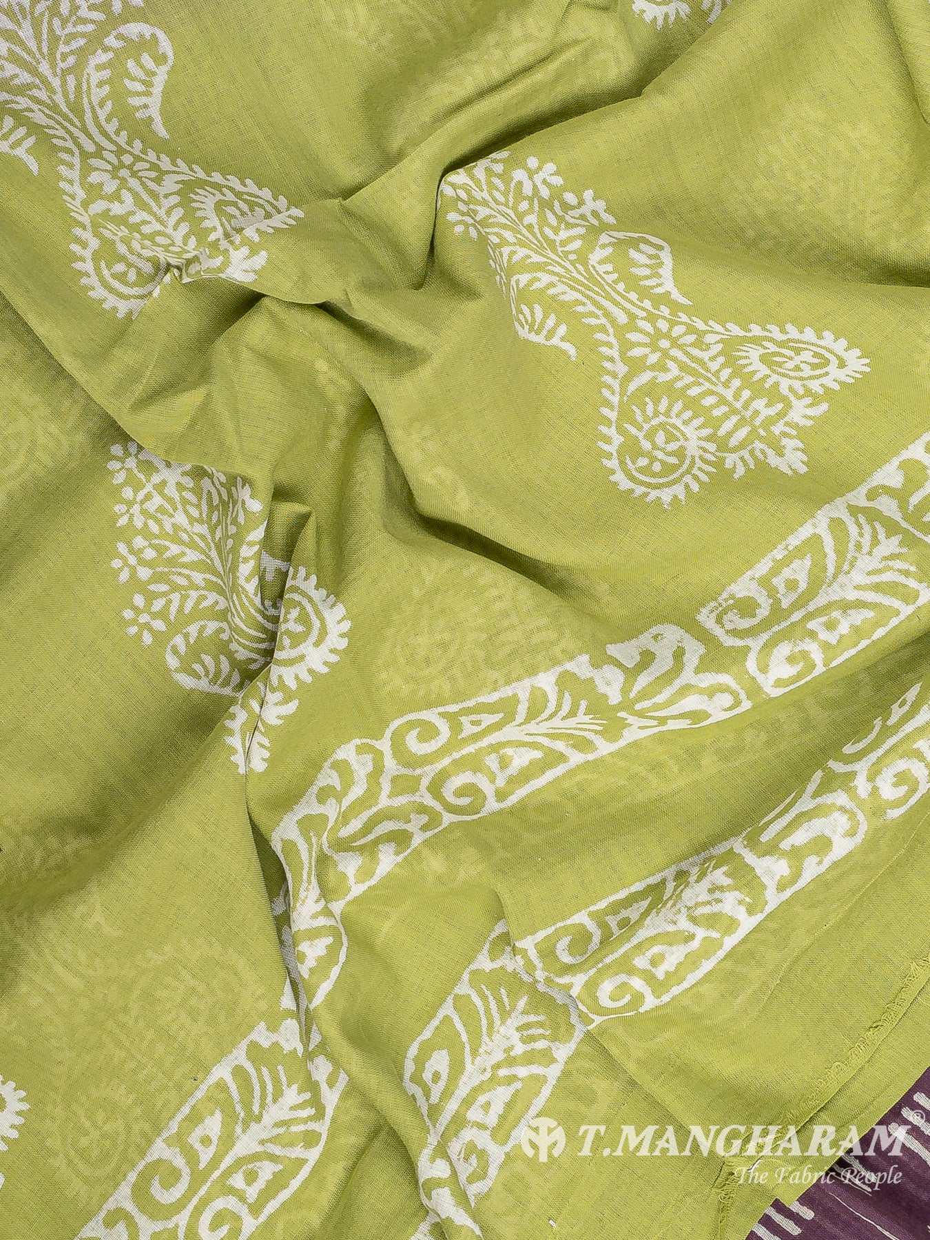 Green Cotton Chudidhar Fabric Set - EH1857