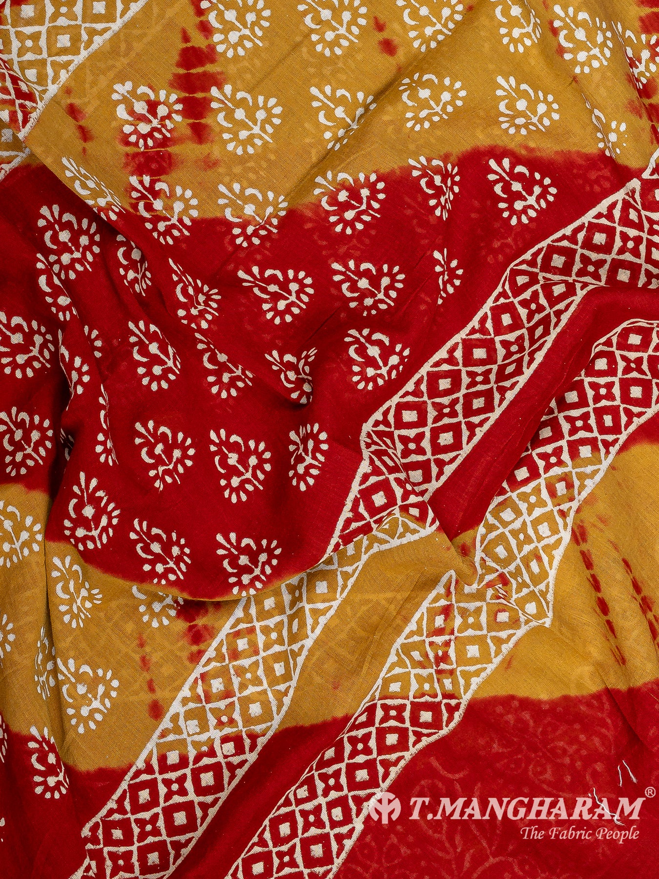 Red Cotton Chudidhar Fabric Set - EH1882