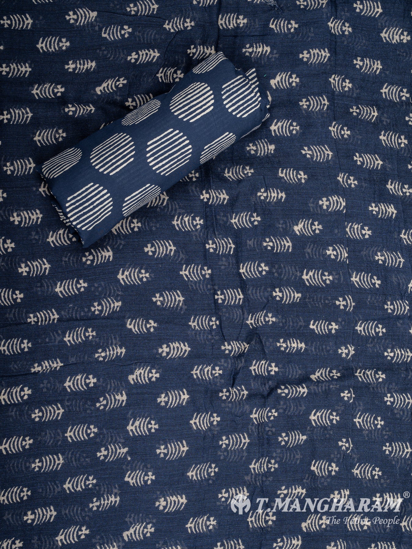Blue Cotton Chudidhar Fabric Set - EH1921