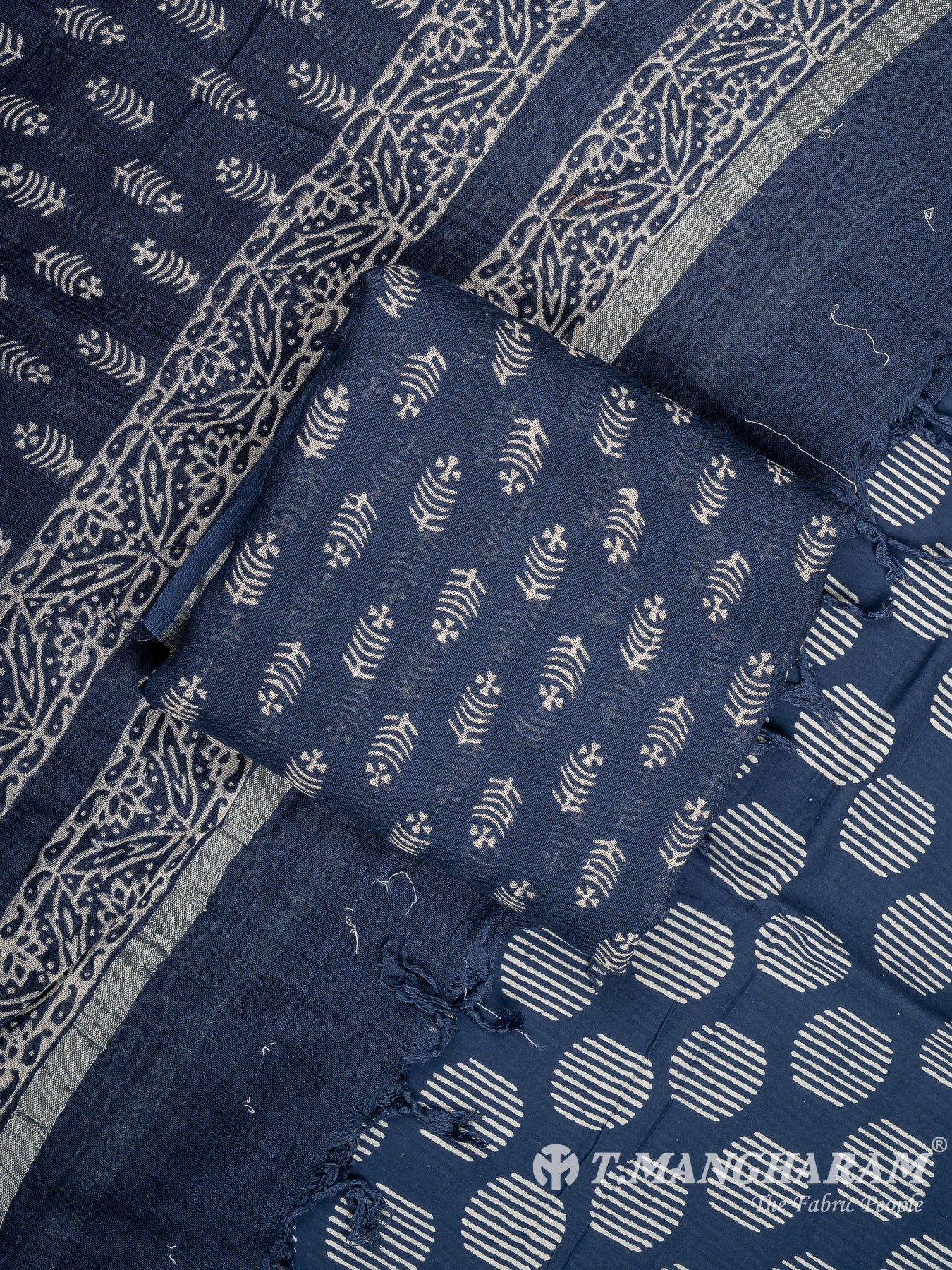 Blue Cotton Chudidhar Fabric Set - EH1921