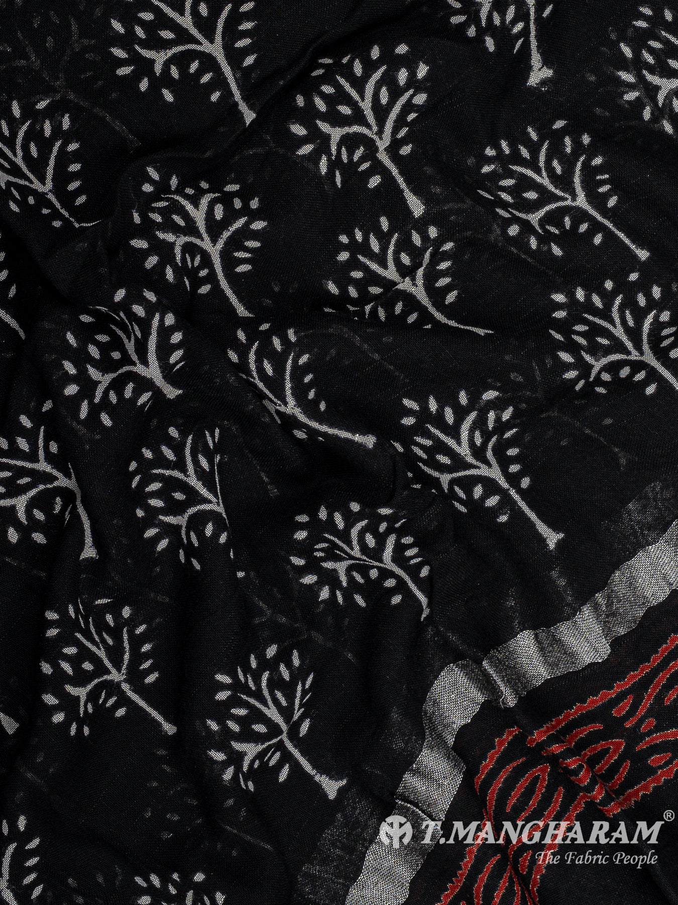 Black Cotton Chudidhar Fabric Set - EH1925