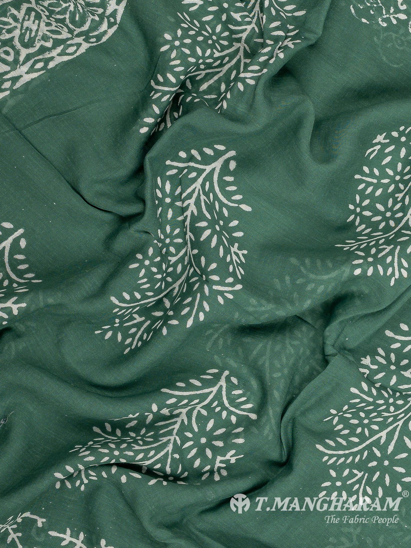 Green Cotton Chudidhar Fabric Set - EH1849