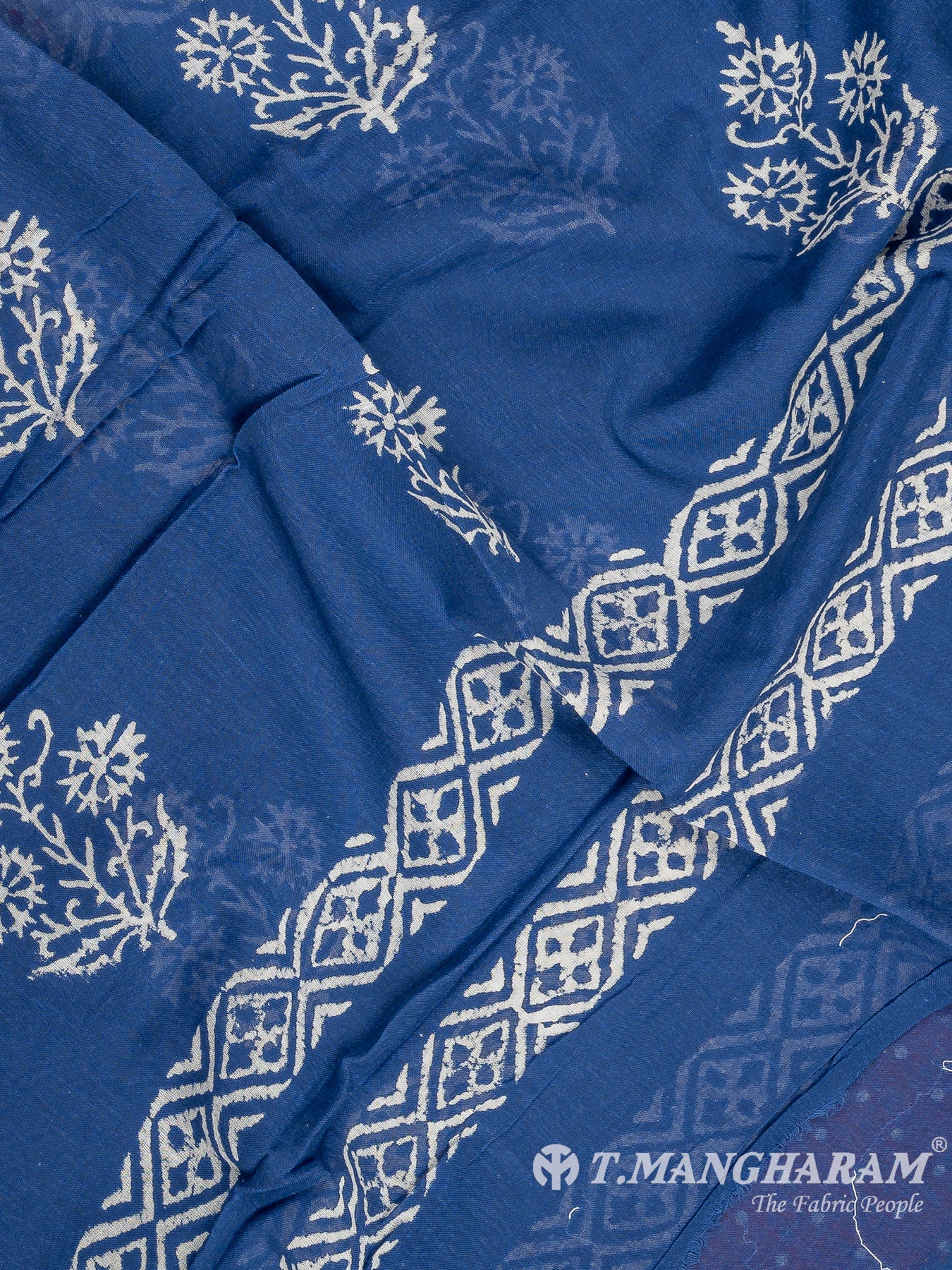 Blue Cotton Chudidhar Fabric Set - EH1868
