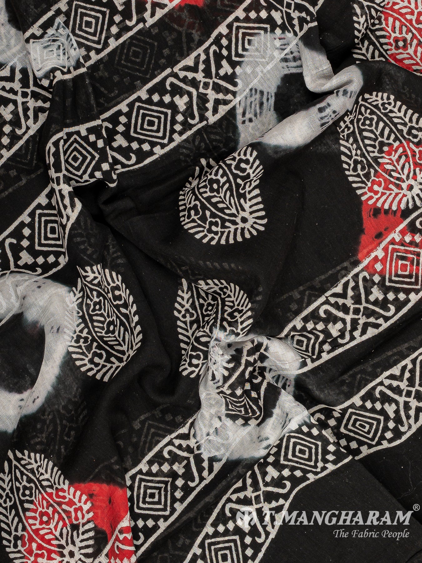 Black Cotton Chudidhar Fabric Set - EH1883