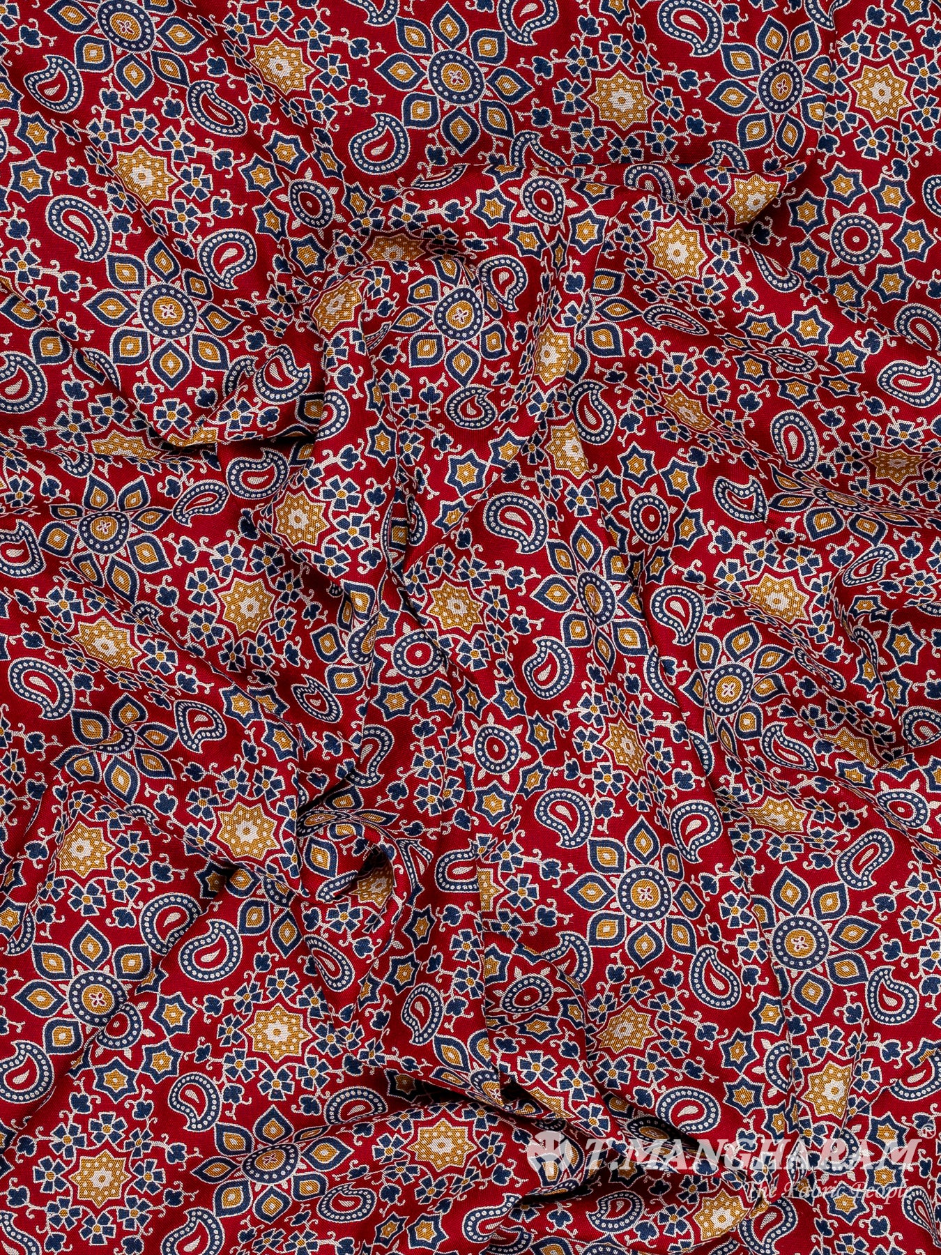 Maroon Rayon Cotton Fabric - EB9264