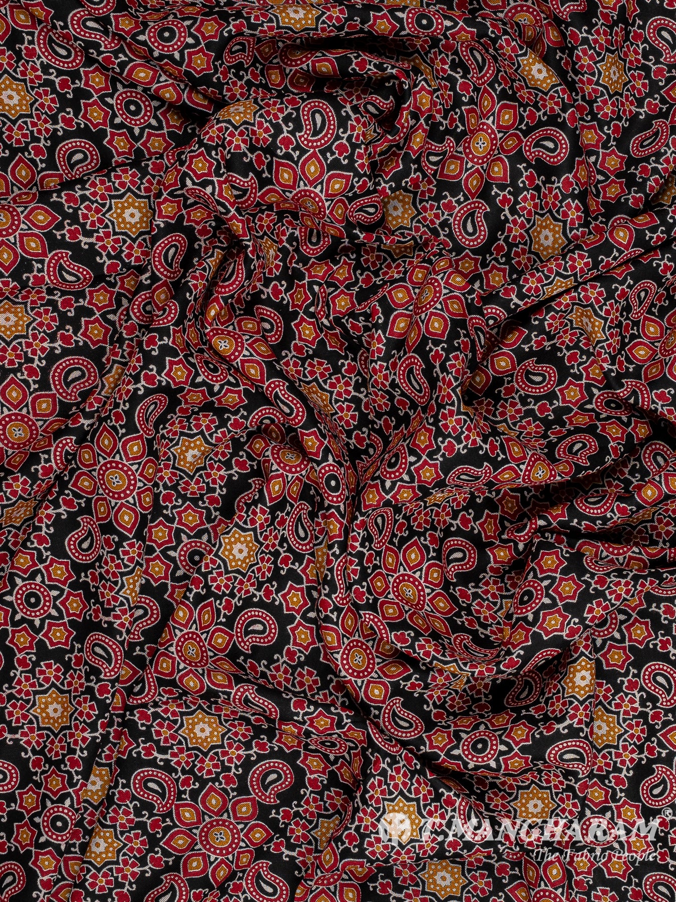 Black Rayon Cotton Fabric - EB9265