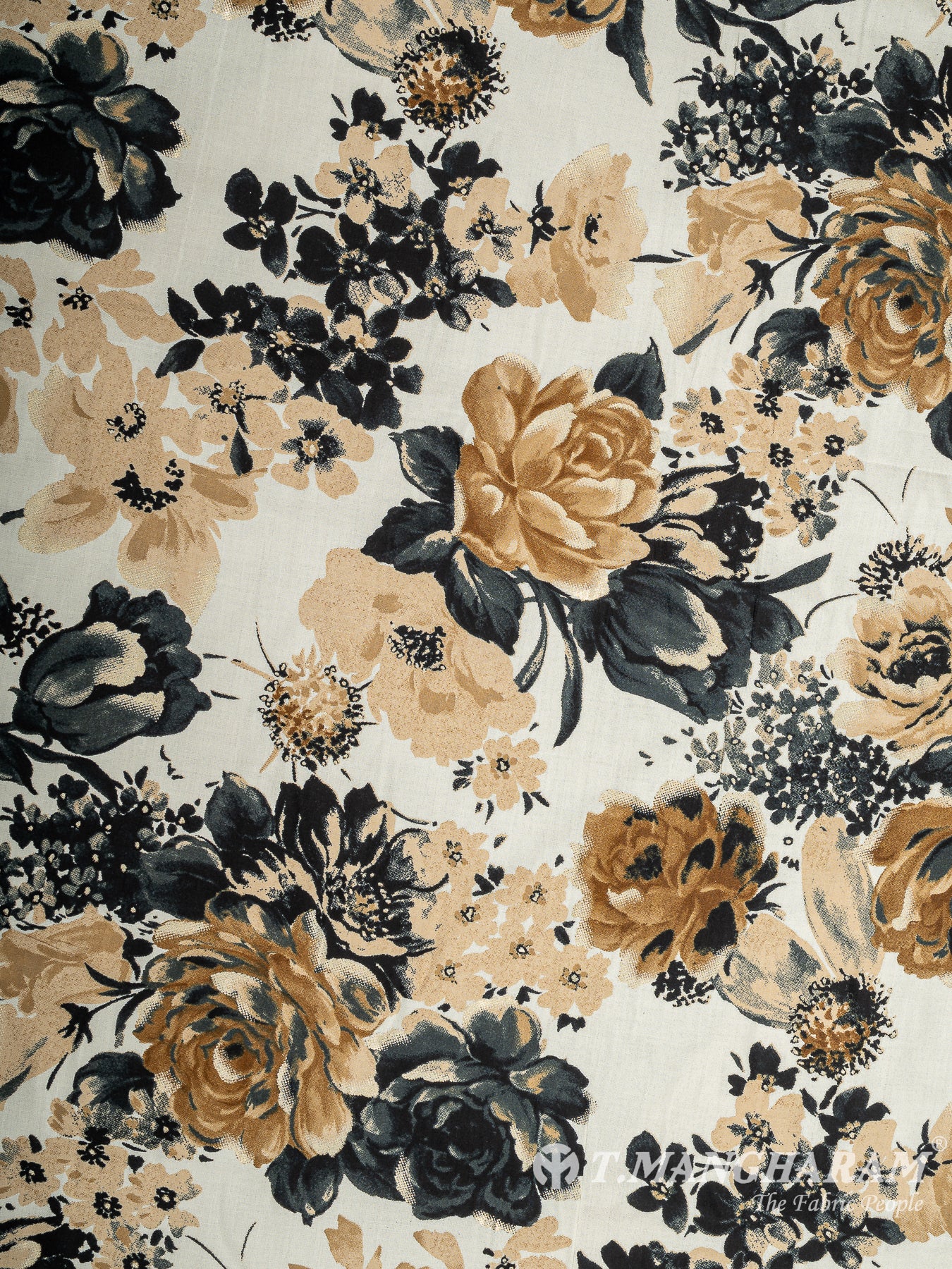 Off White Rayon Cotton Fabric - EB9297