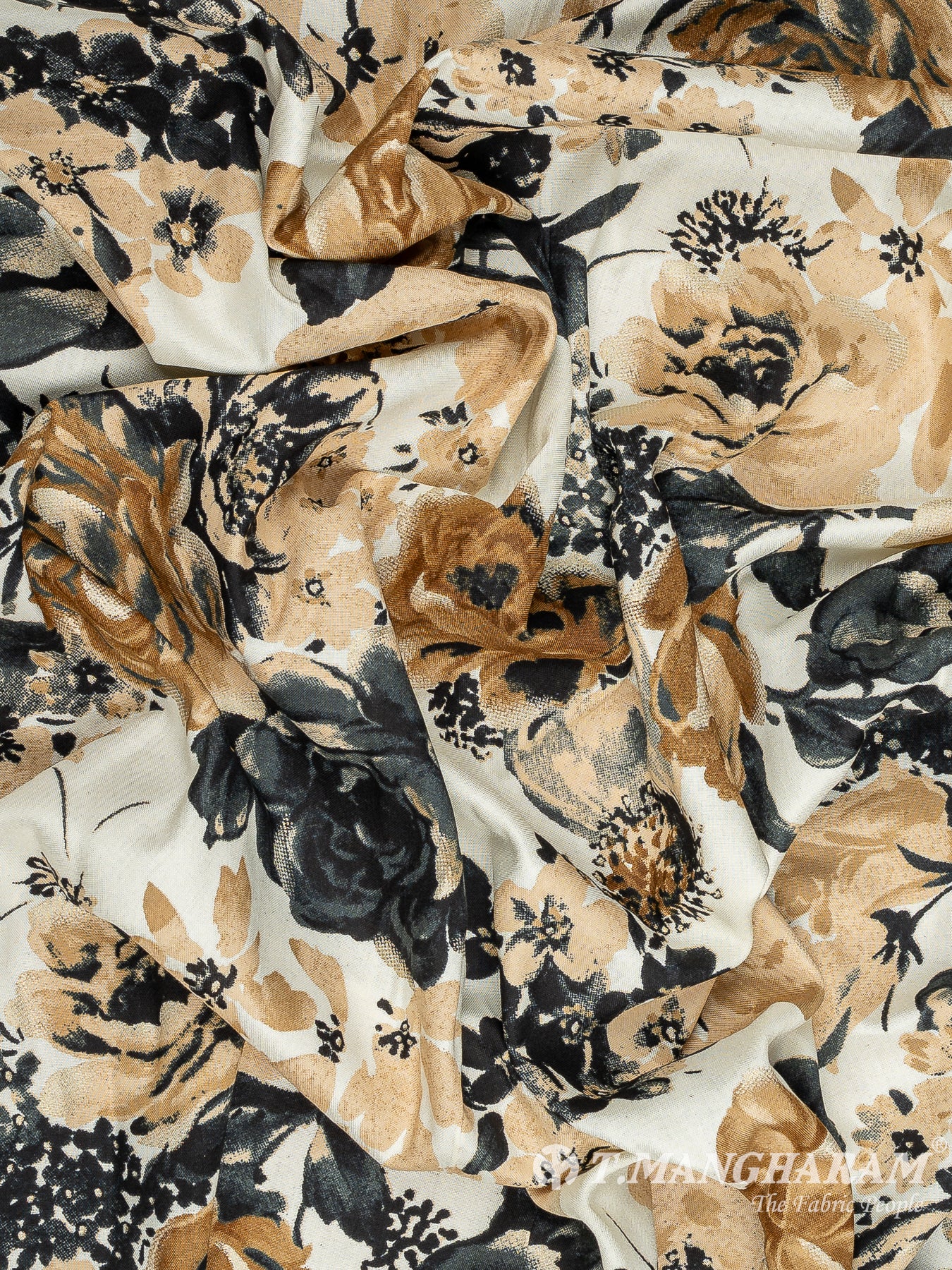 Off White Rayon Cotton Fabric - EB9297