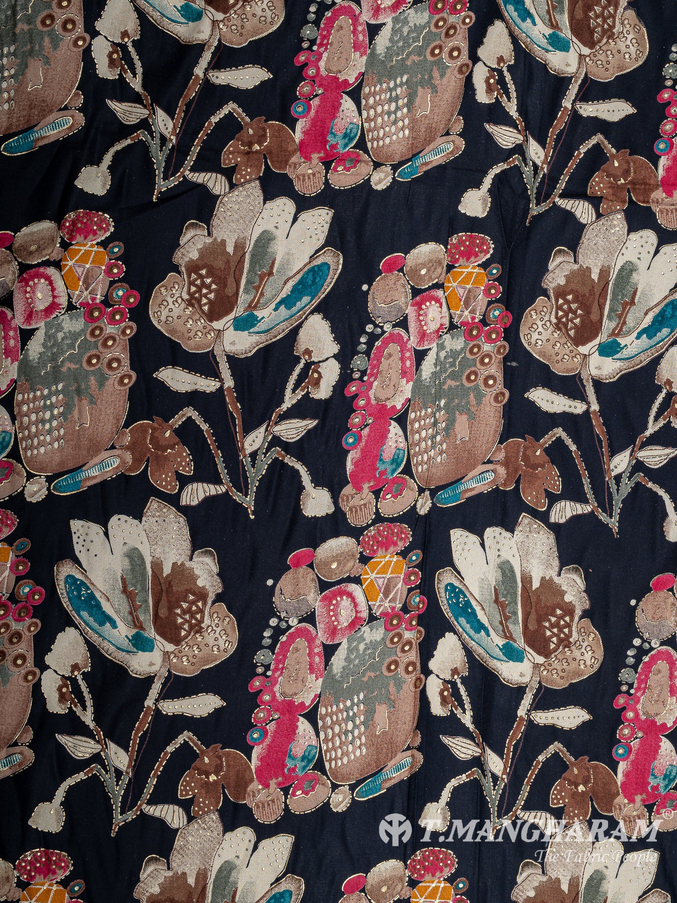 Blue Rayon Cotton Fabric - EB9271