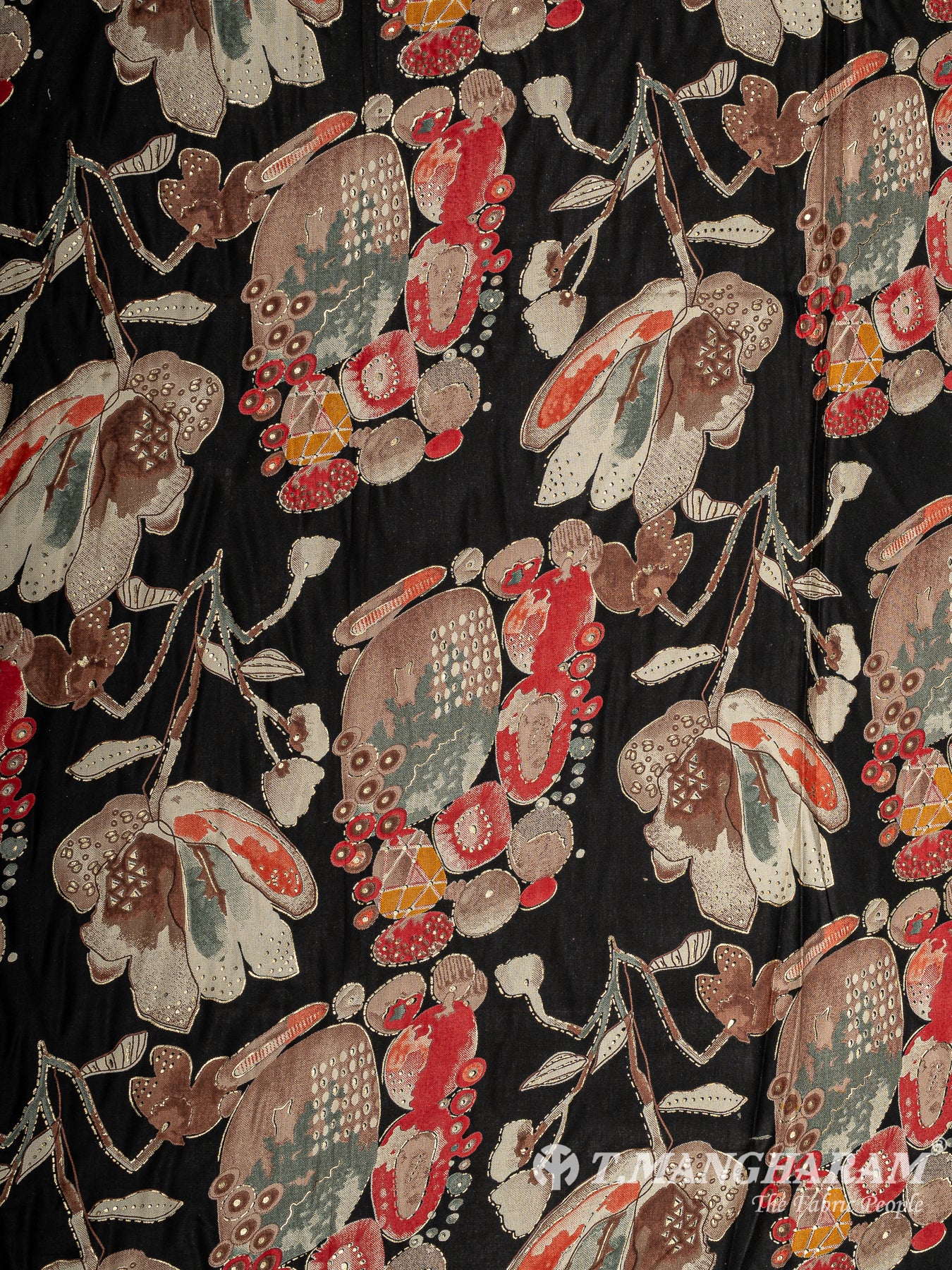 Black Rayon Cotton Fabric - EB9270