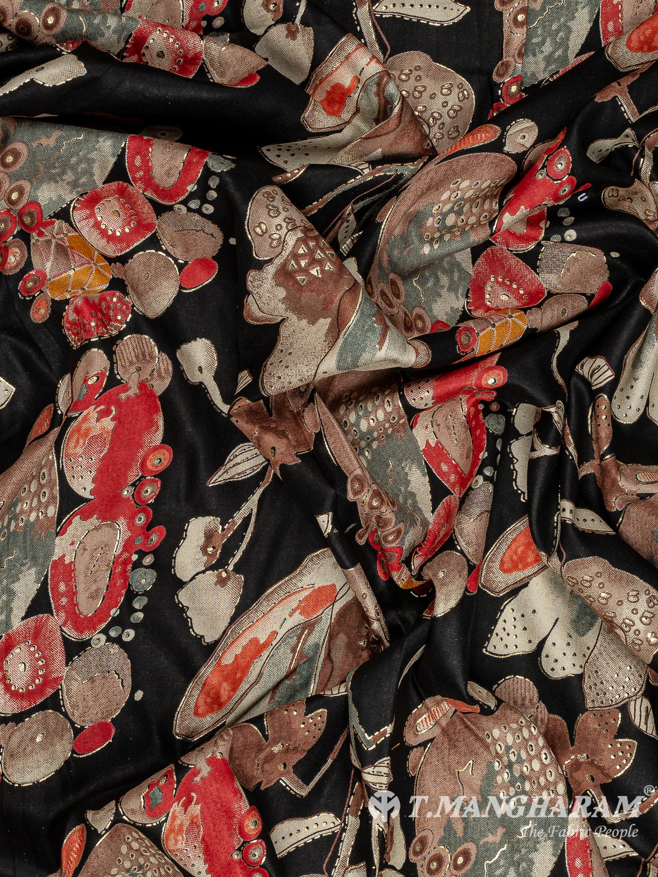 Black Rayon Cotton Fabric - EB9270