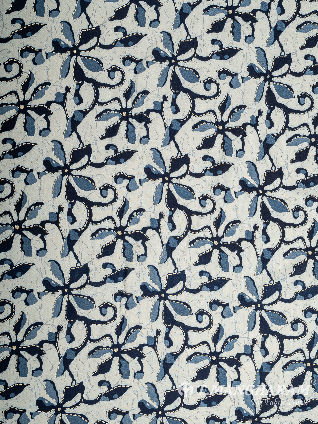 Off White Rayon Cotton Fabric - EB9293