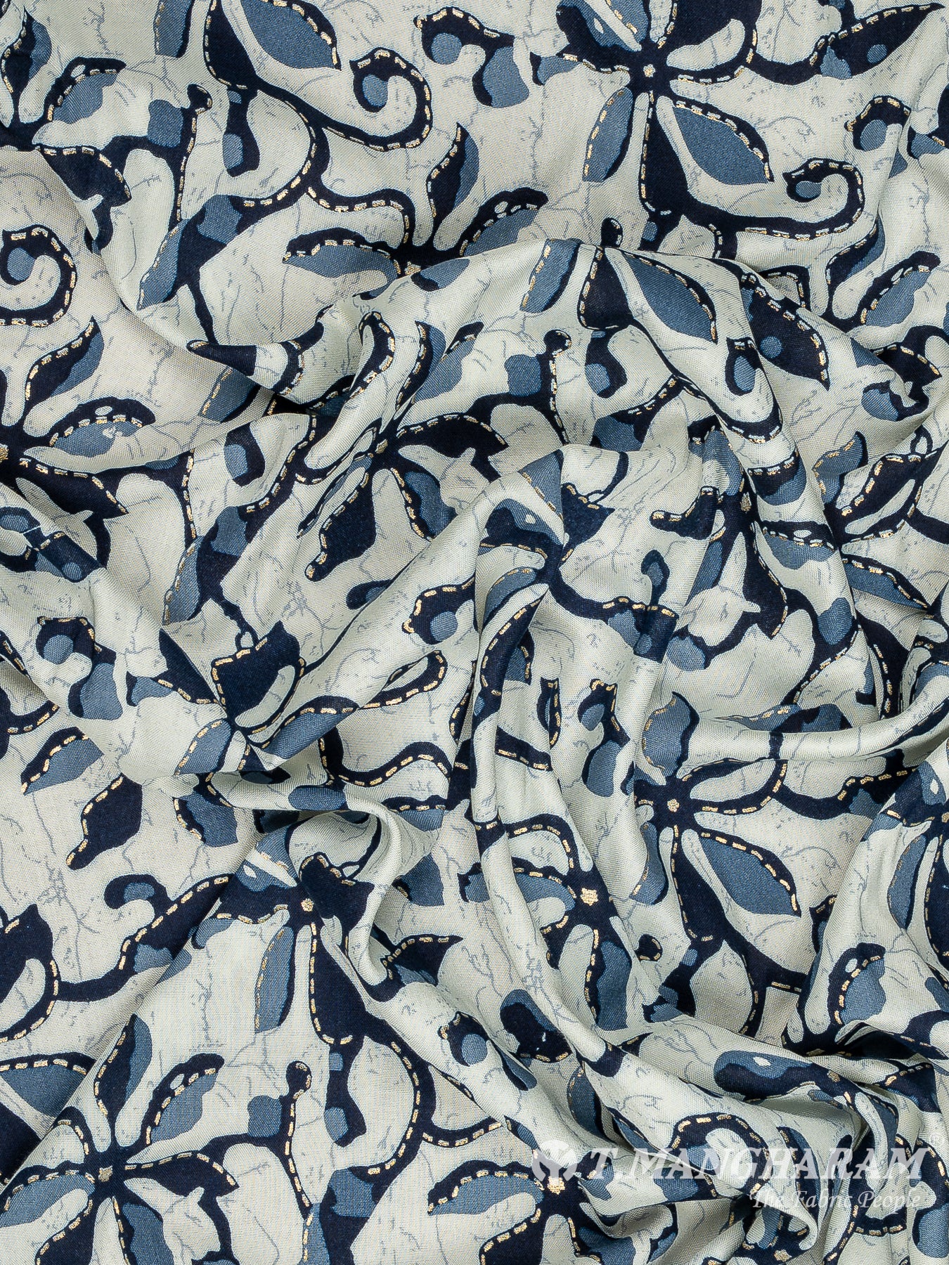 Off White Rayon Cotton Fabric - EB9293