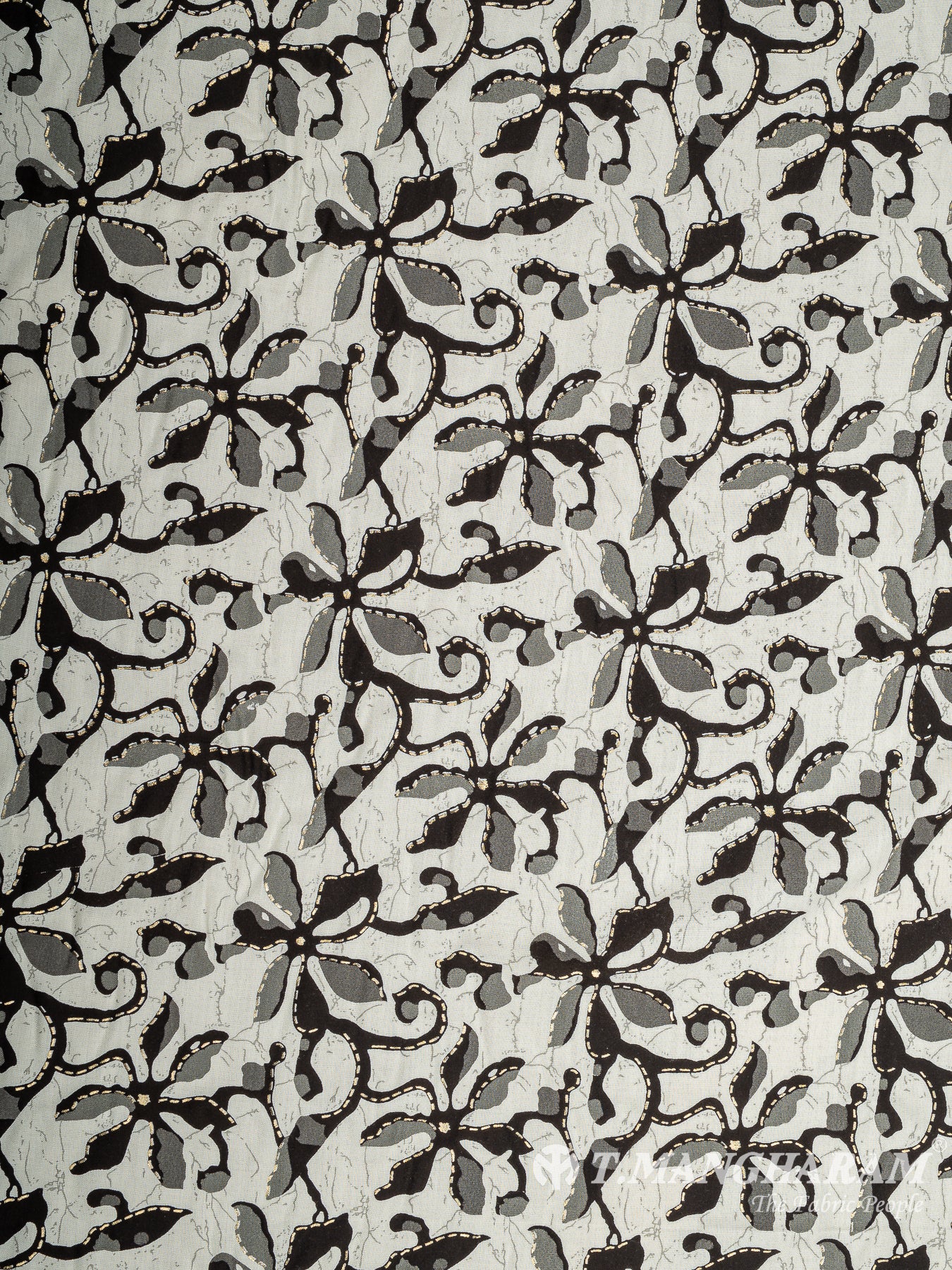 Off White Rayon Cotton Fabric - EB9294