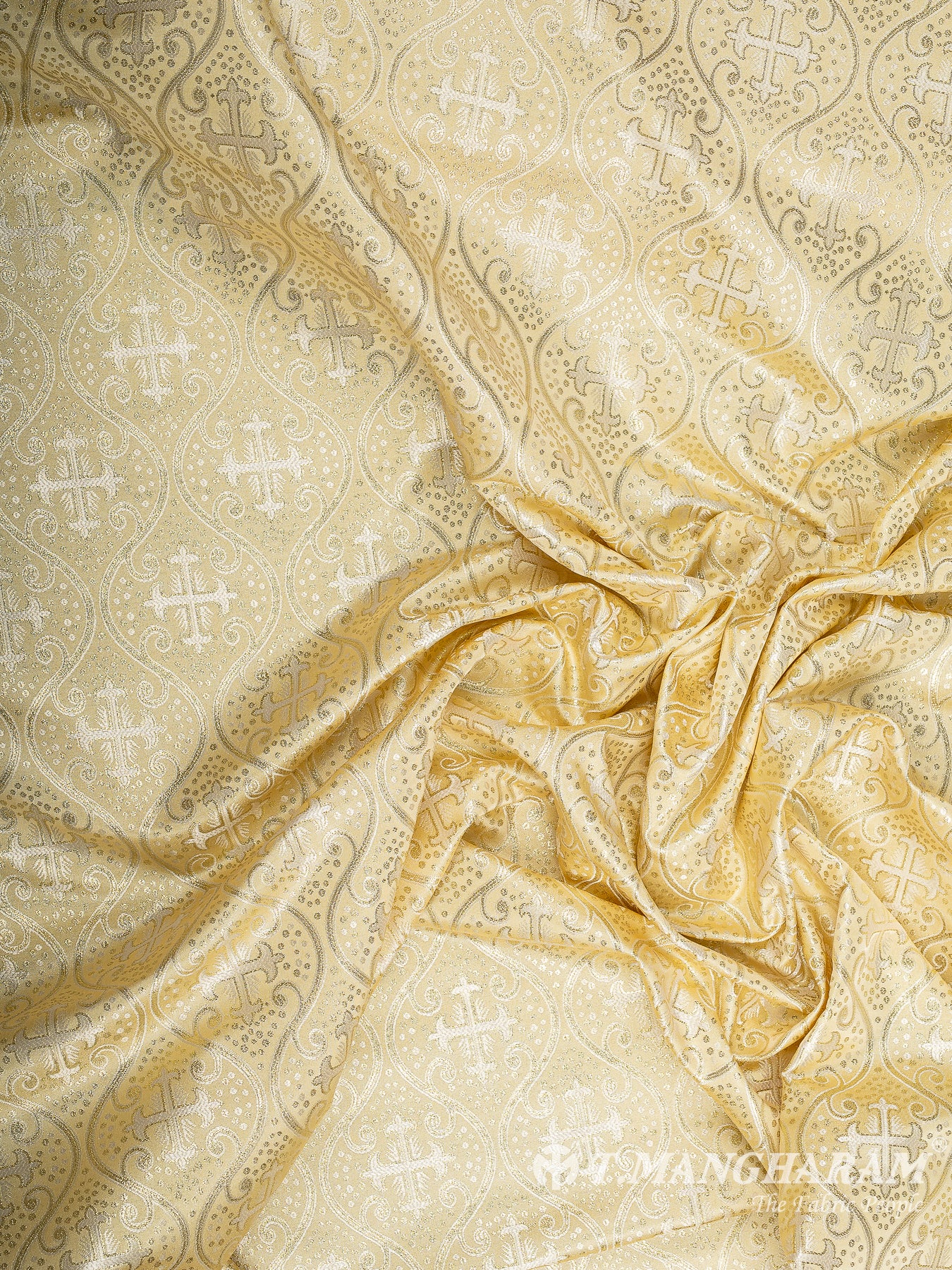 Yellow Brocade Fabric - EB9423