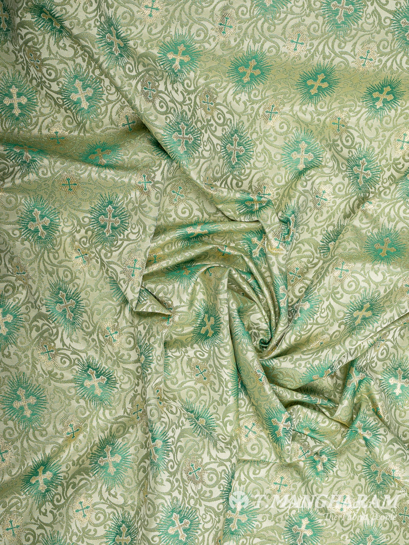 Green Brocade Fabric - EB9419