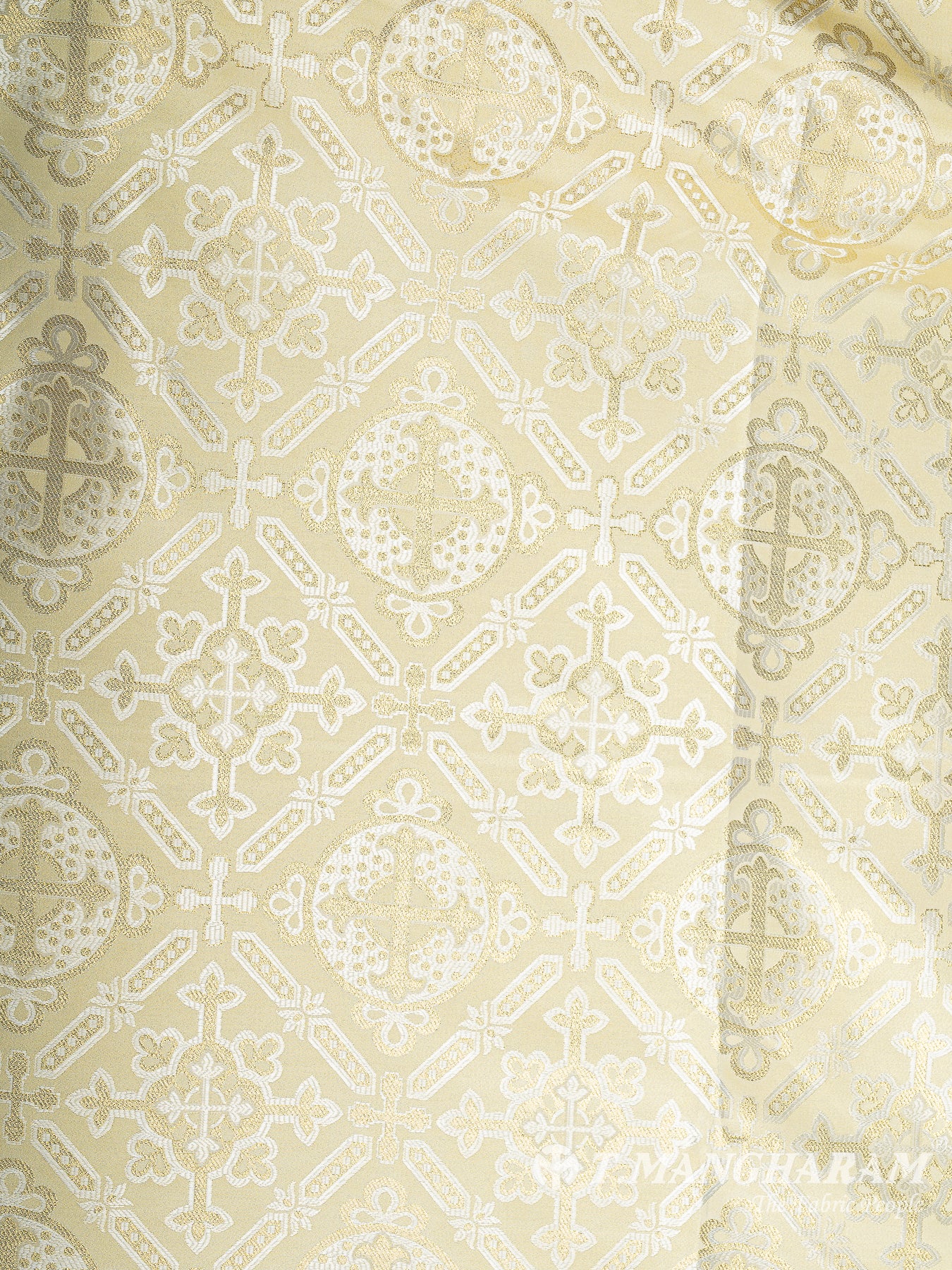 Yellow Brocade Fabric - EB9412