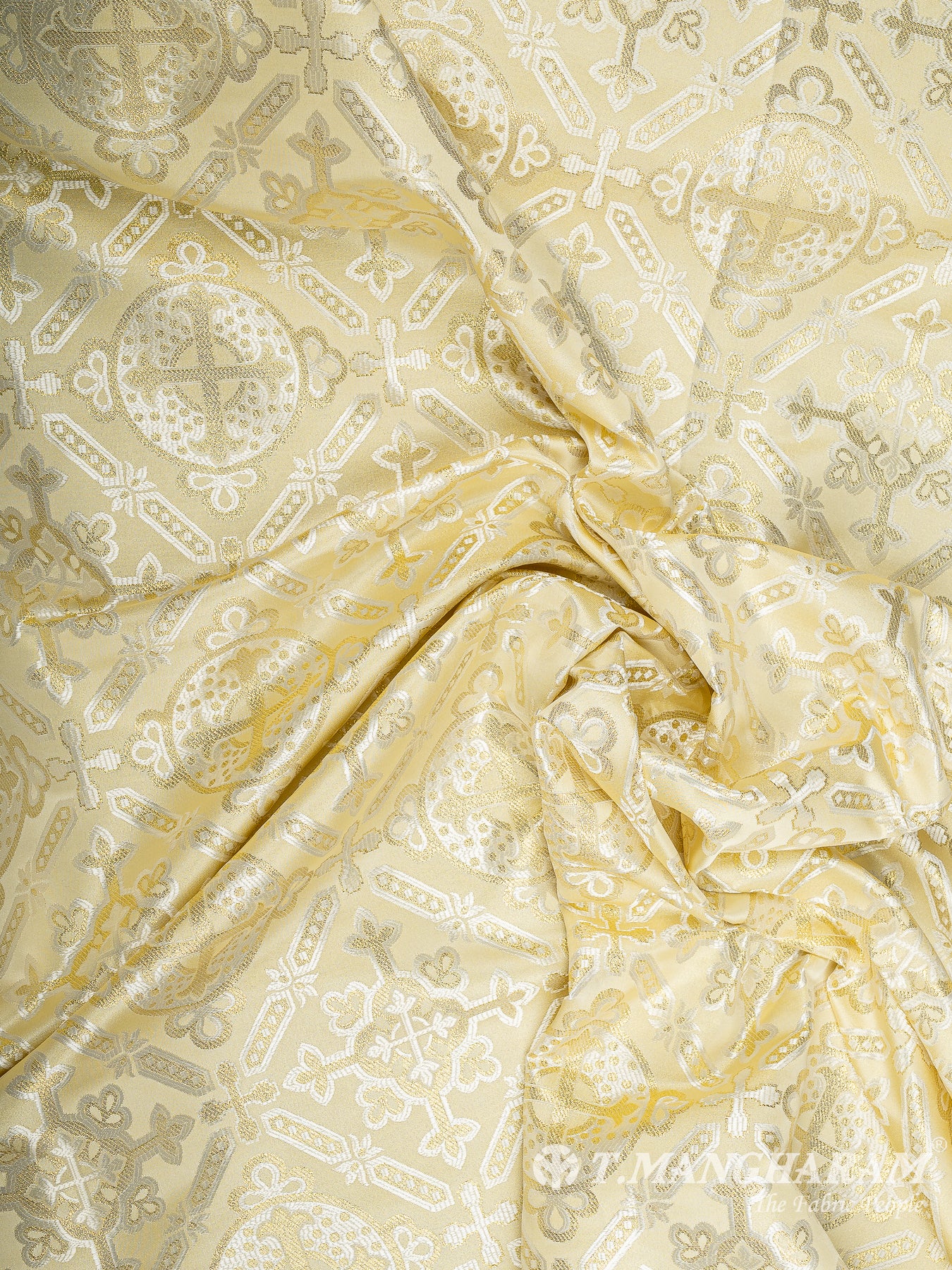 Yellow Brocade Fabric - EB9412