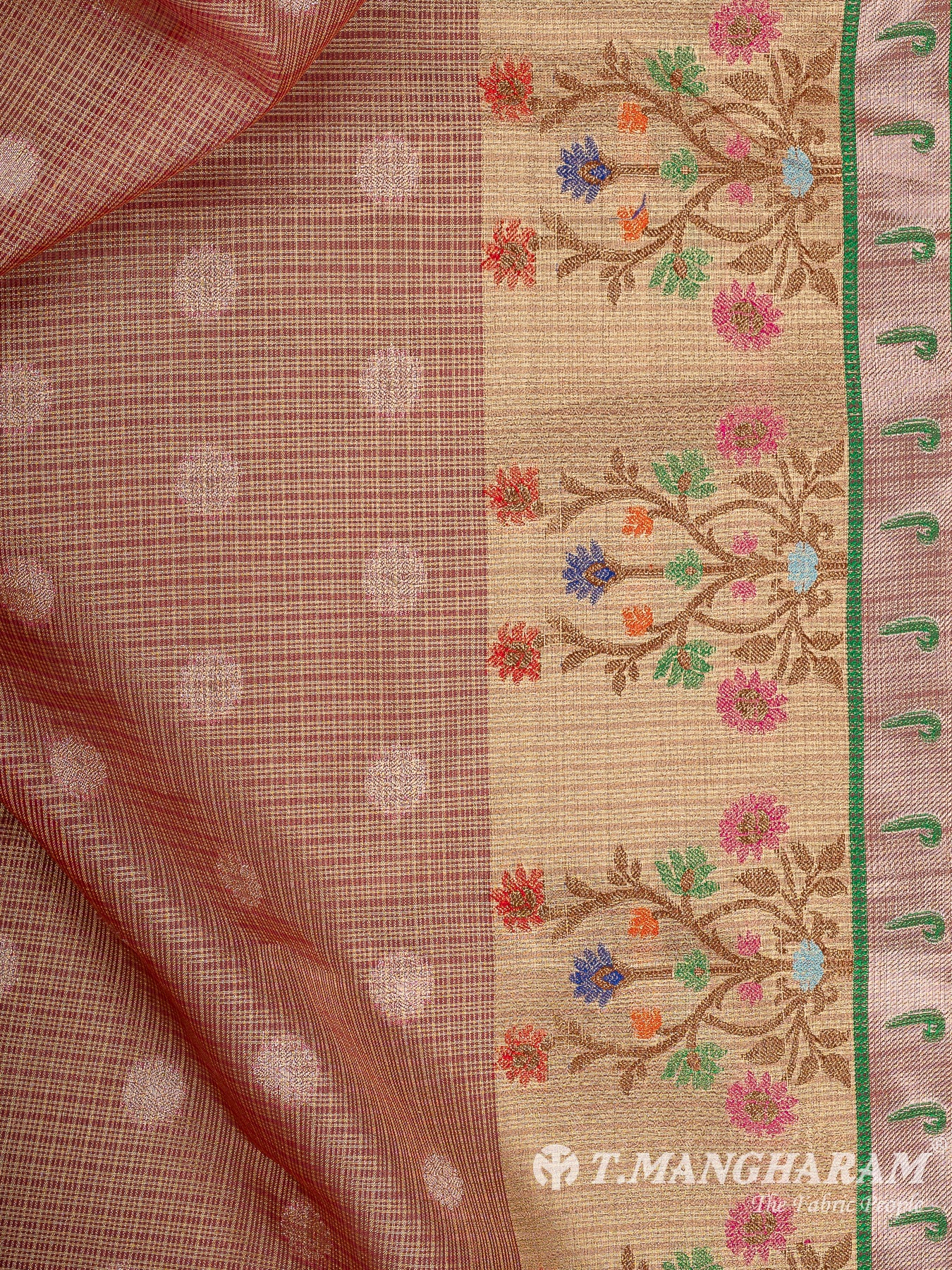 Orange Banaras Fabric - EC12028