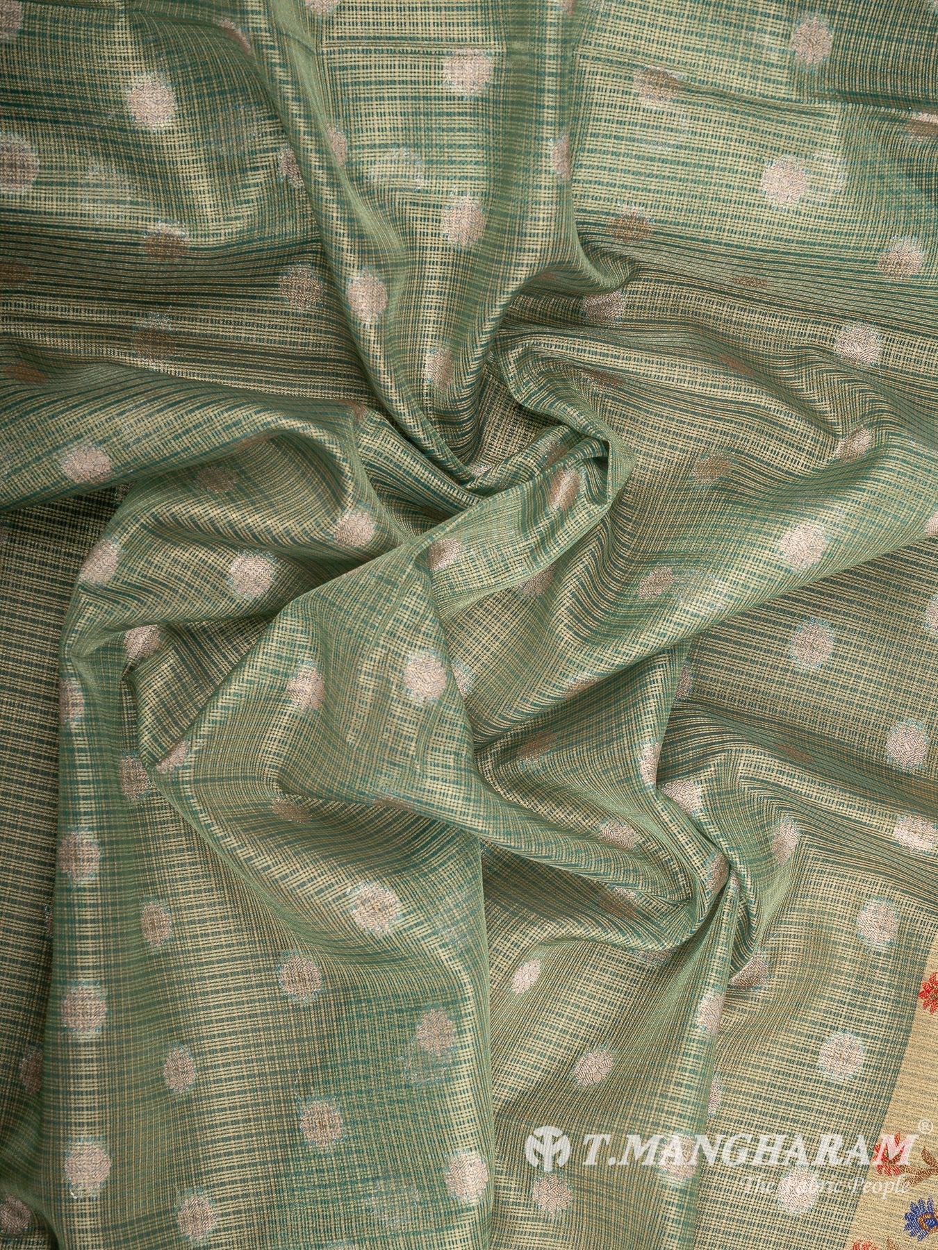 Green Banaras Fabric - EC12023