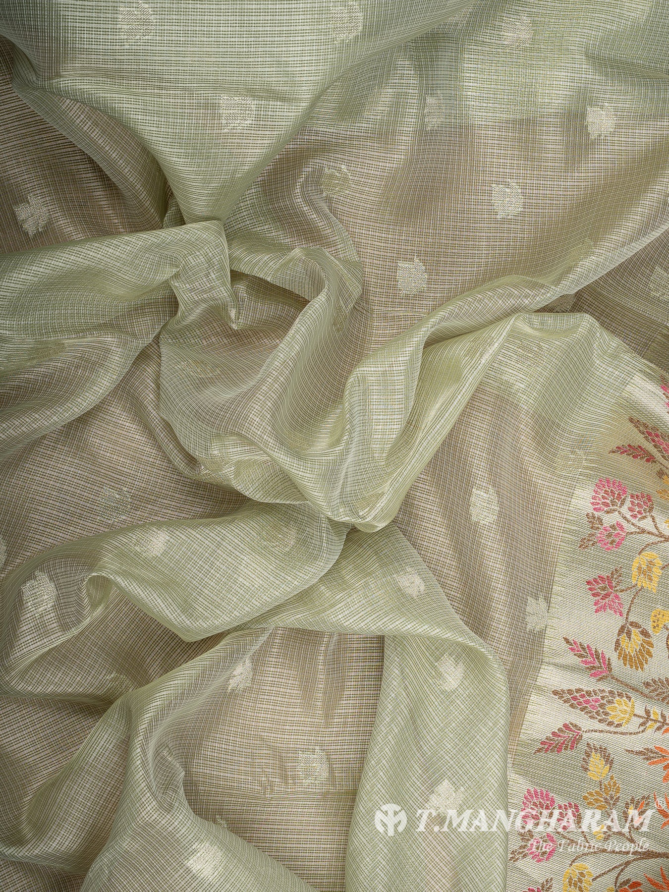 Green Banaras Fabric - EC12021