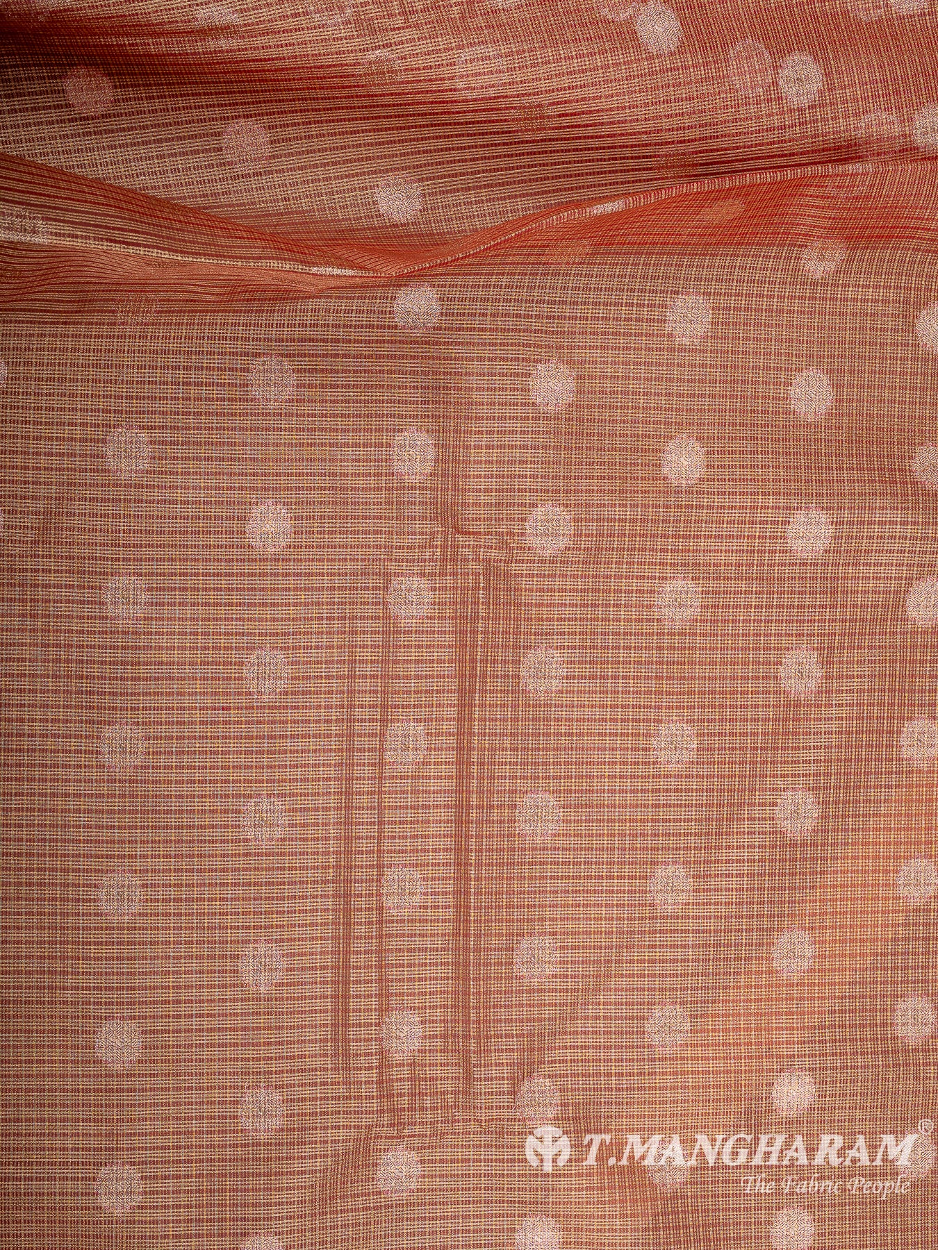 Peach Banaras Fabric - EC12024