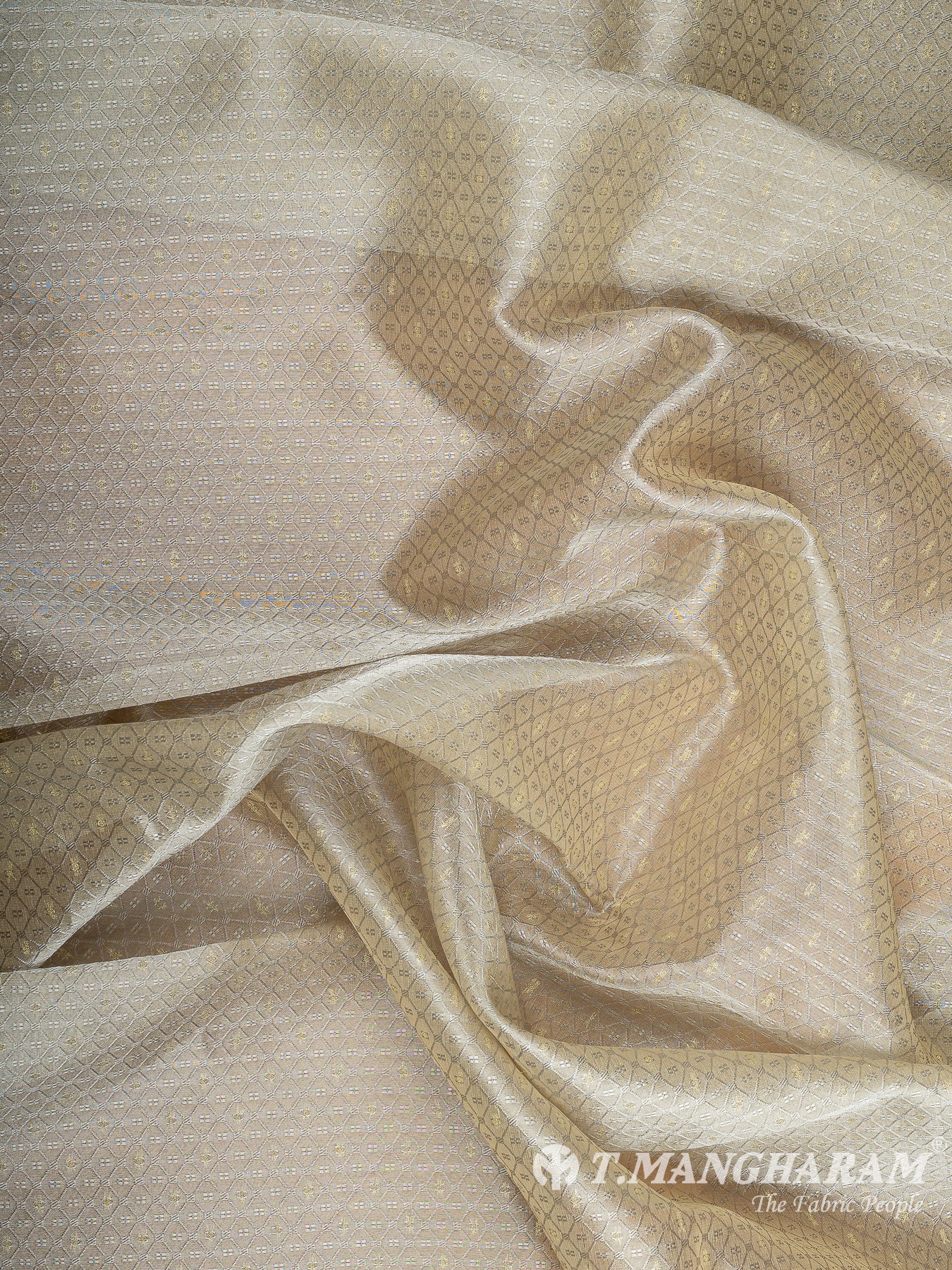 Beige Banaras Fabric - EC12062