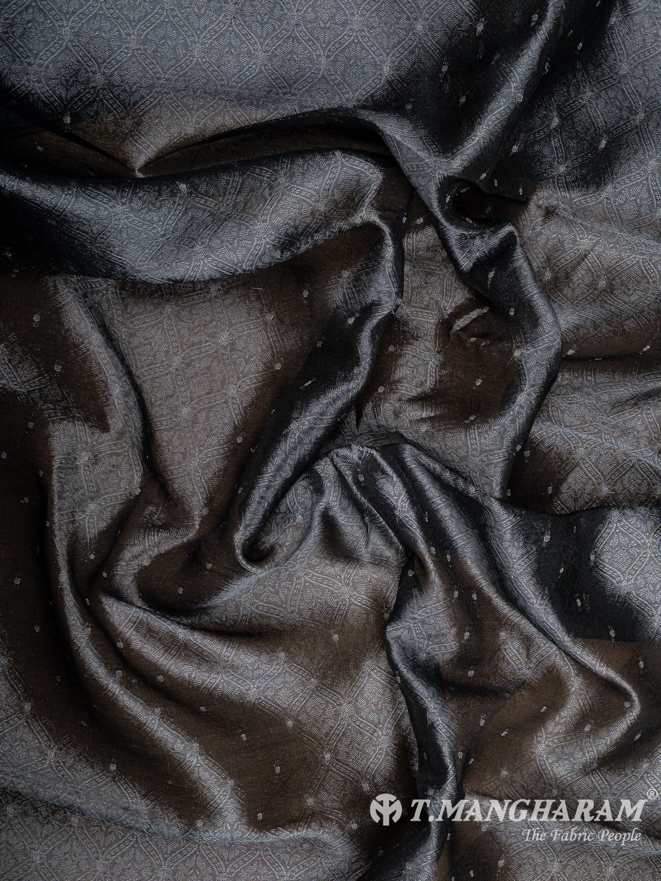Black Banaras Fabric - EC12048