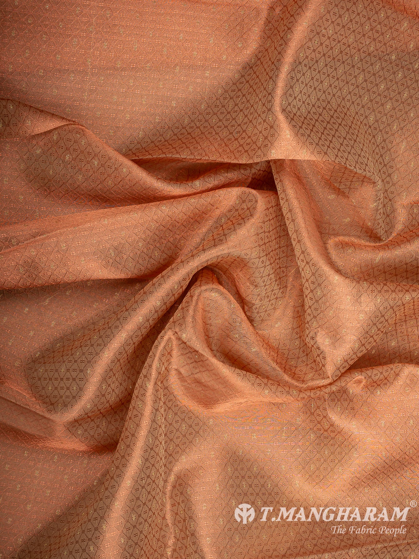 Peach Banaras Fabric - EC12067